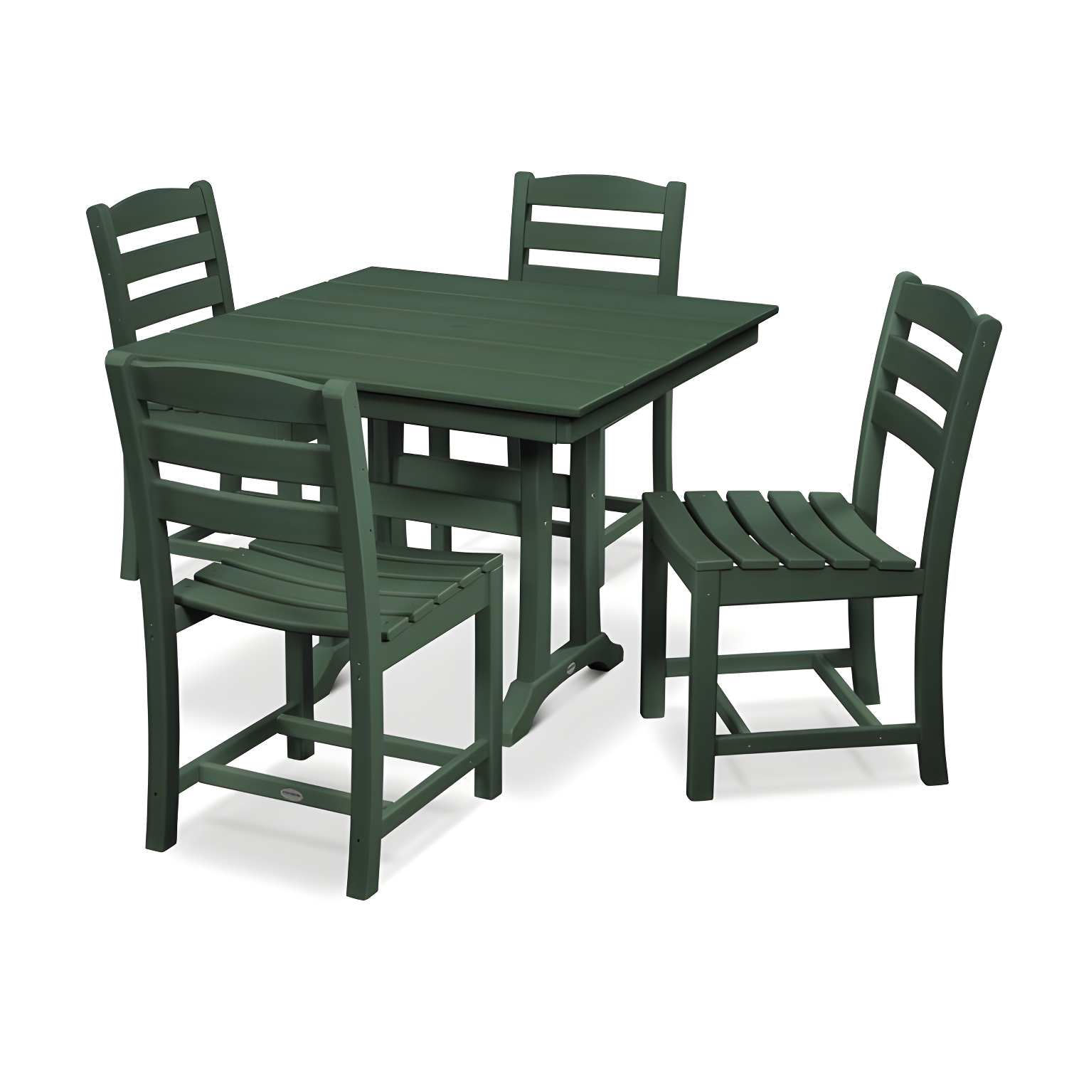 POLYWOOD La Casa Café 5-Piece Farmhouse Trestle Side Chair Dining Set