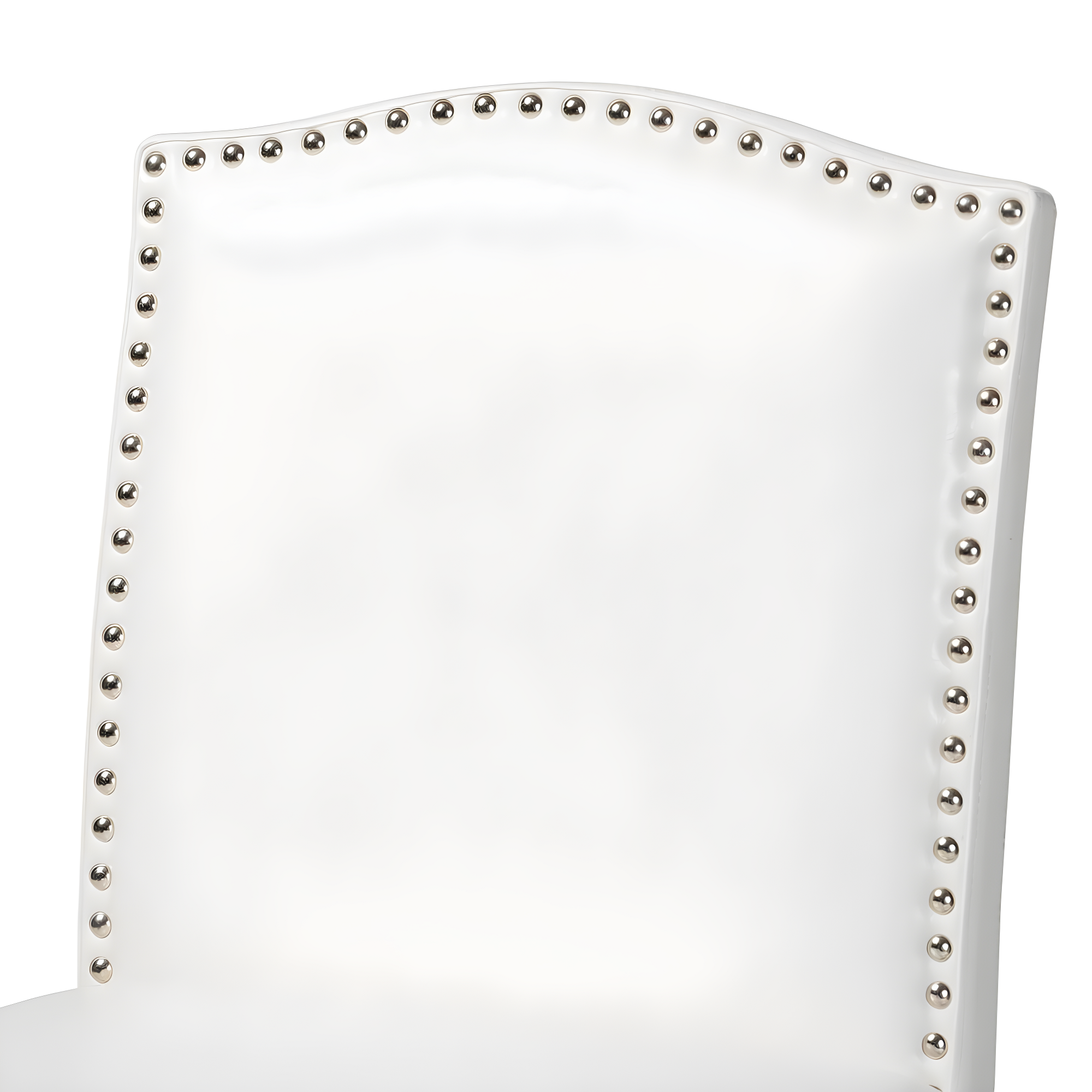 Baxton Studio Libra White Modern Bar Stool with Nail Head Trim (Set of 2)