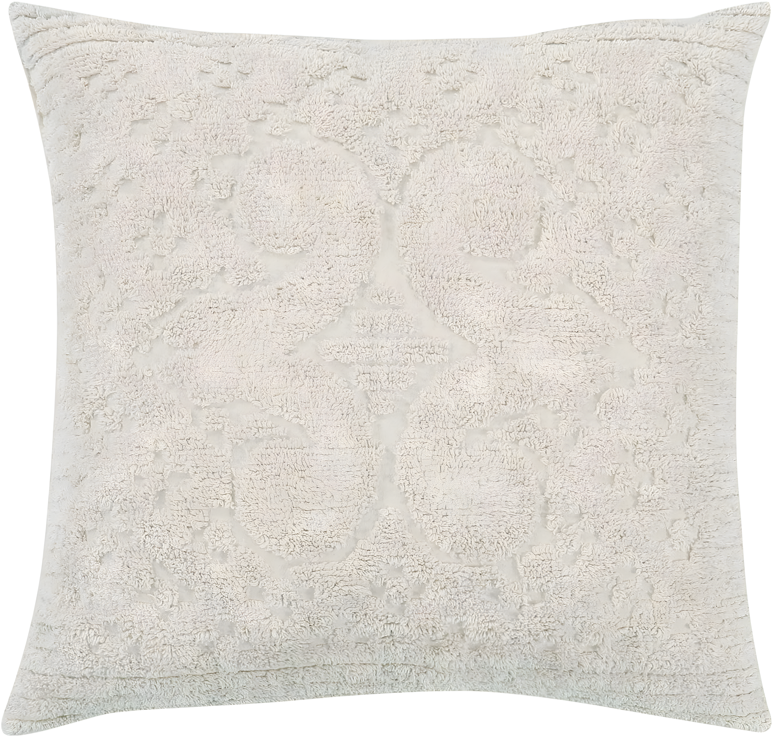 Better Trends Ashton – Luxurious 100% Cotton Tufted Euro Sham in Medallion Design, Super Soft & Lightweight, 26” x 26”, Ivory