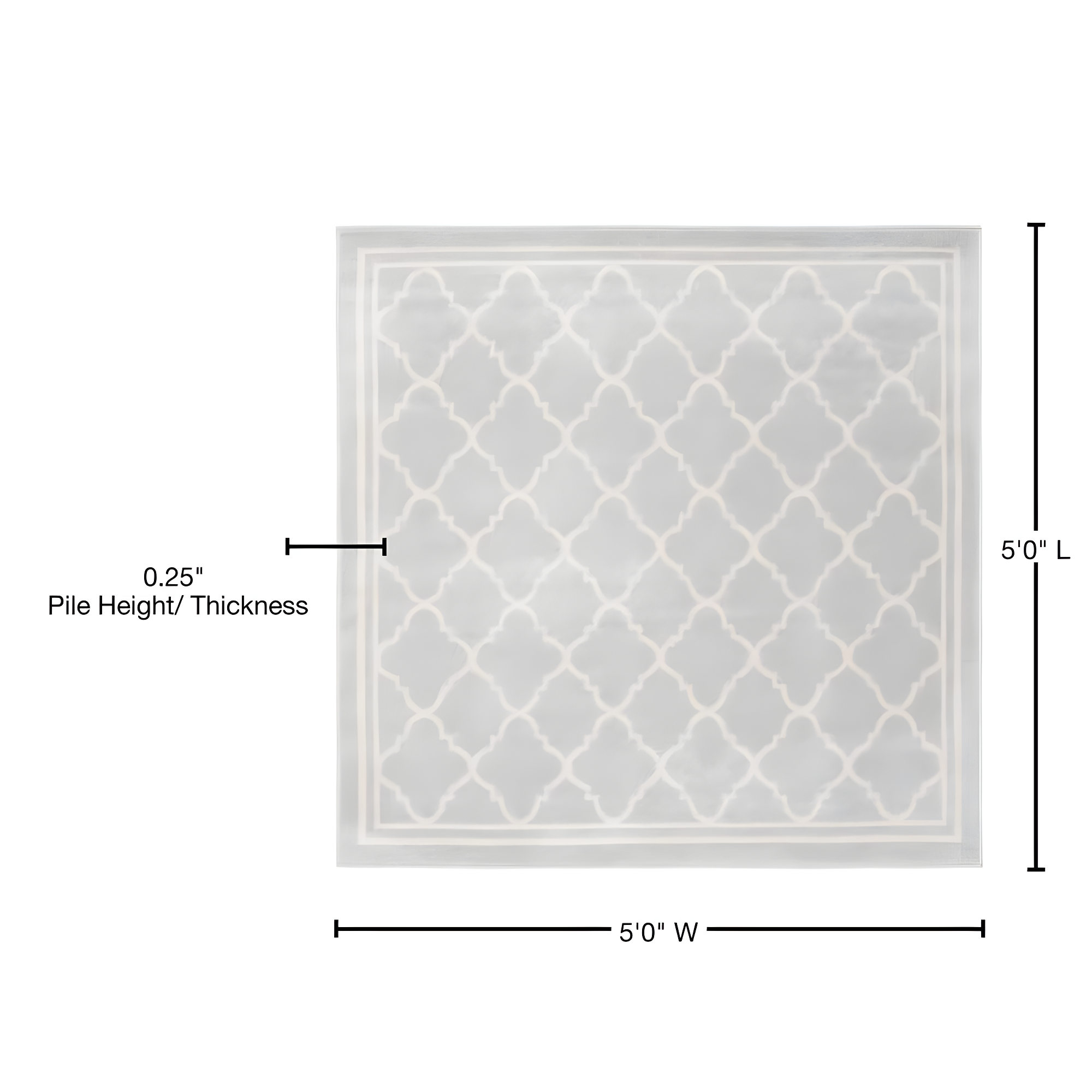 Amherst AMT422 Power Loomed Indoor Area Rug - Light Grey/Beige - 5'x5' - Safavieh