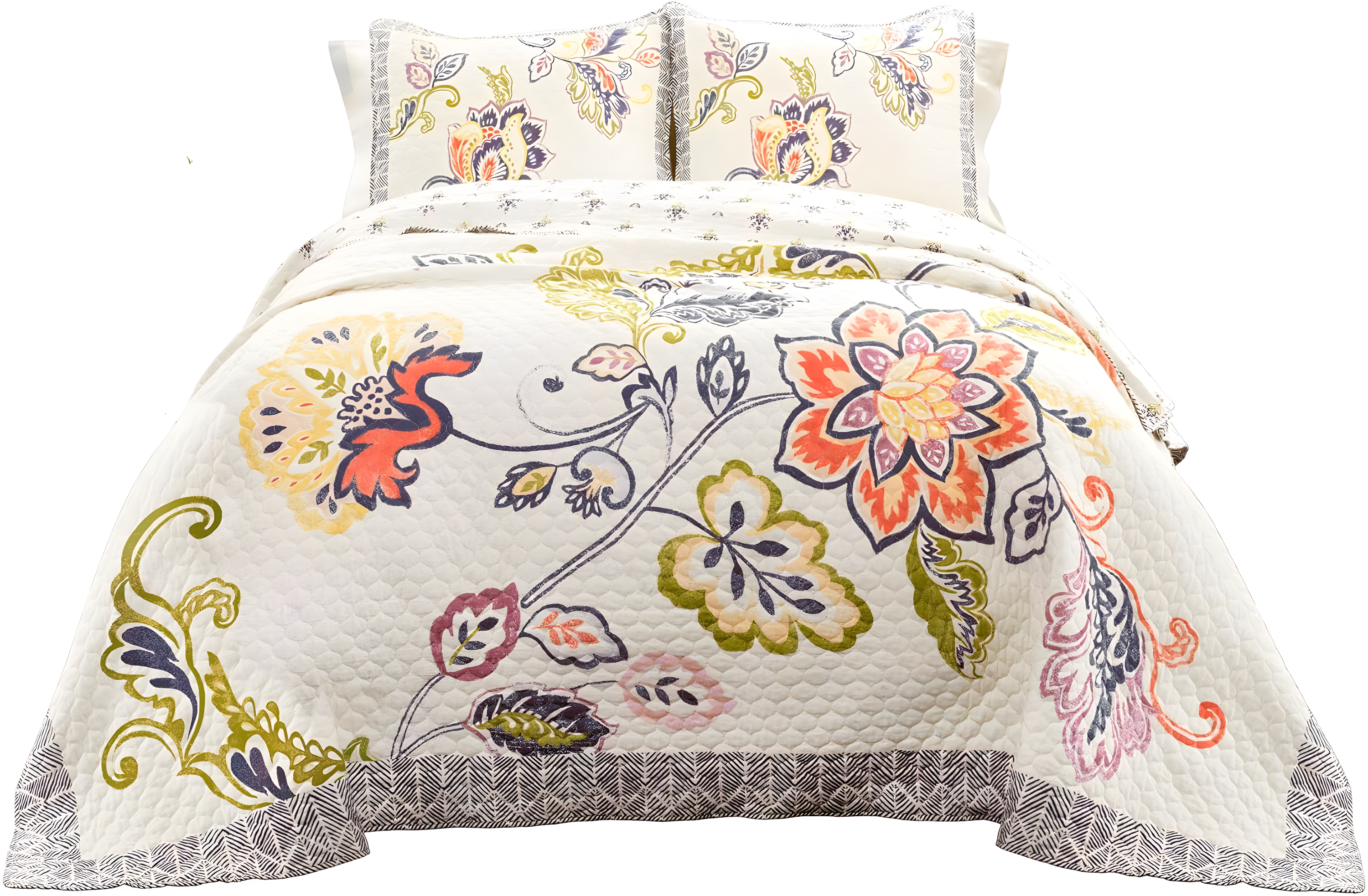 Lush Decor Aster Reversible Traditional 3 Piece Quilt Set