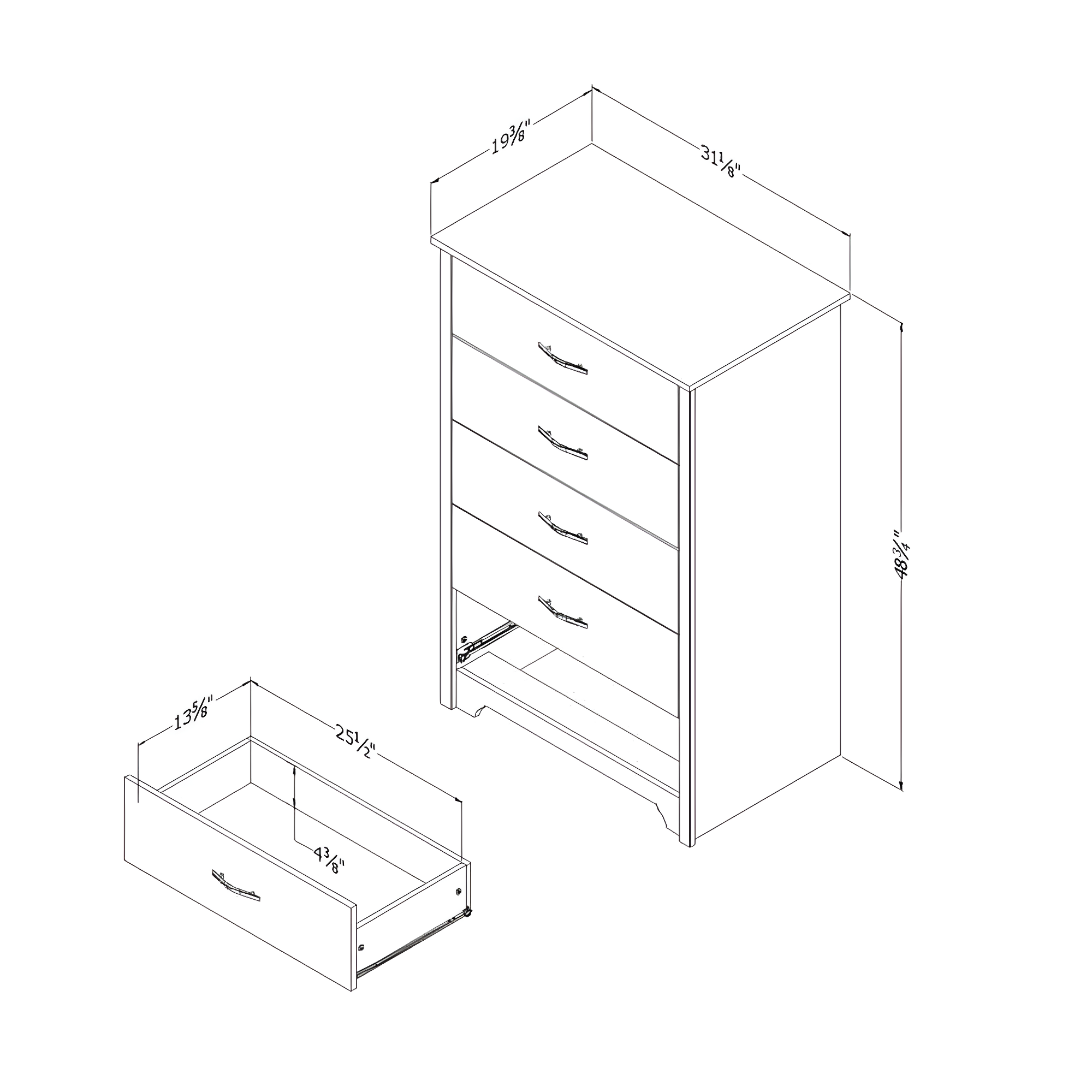 Fusion 31'' W 5 - Drawer Dresser
