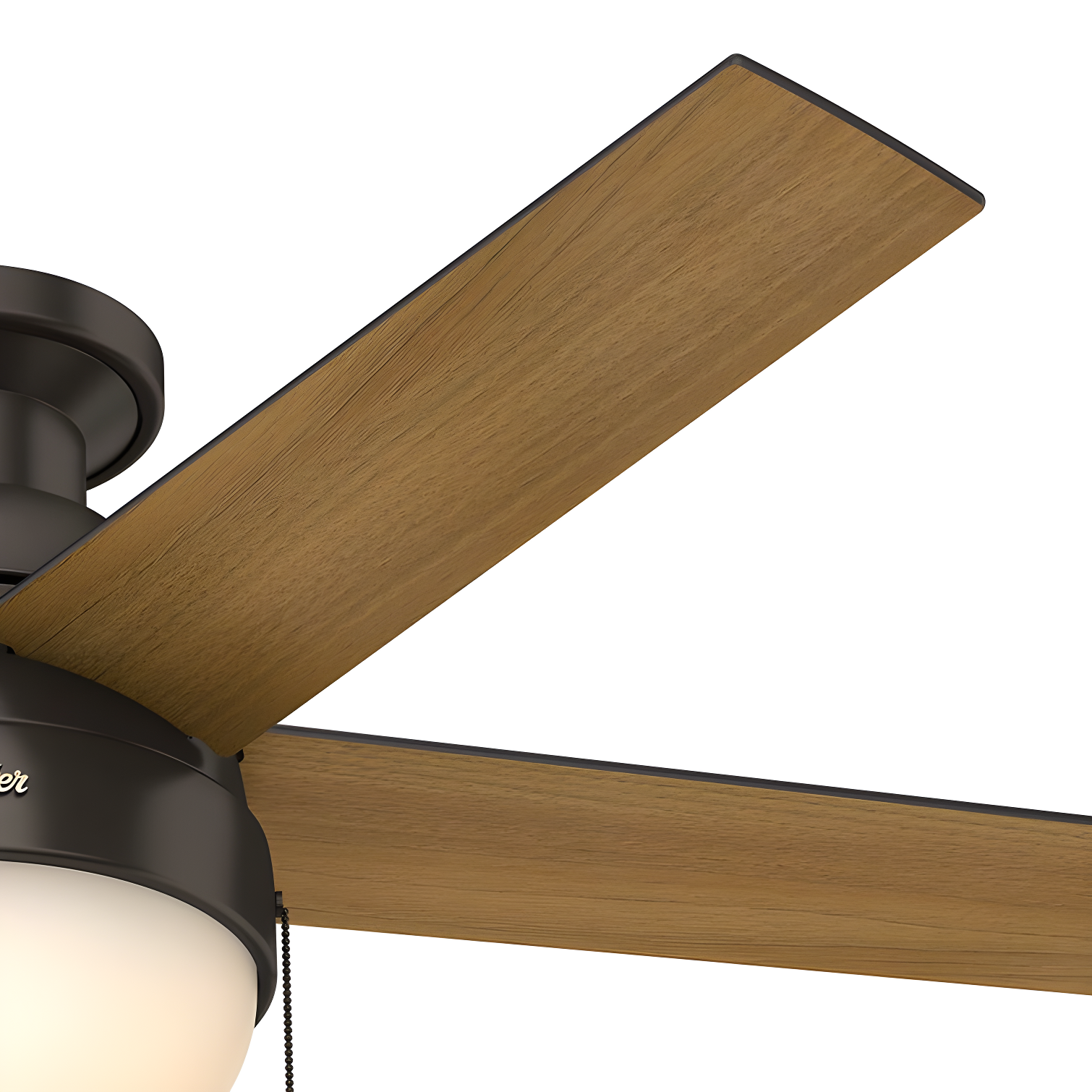 46" Anslee 5 - Blade LED Flush Mount Ceiling Fan with Pull Chain and Light Kit Included