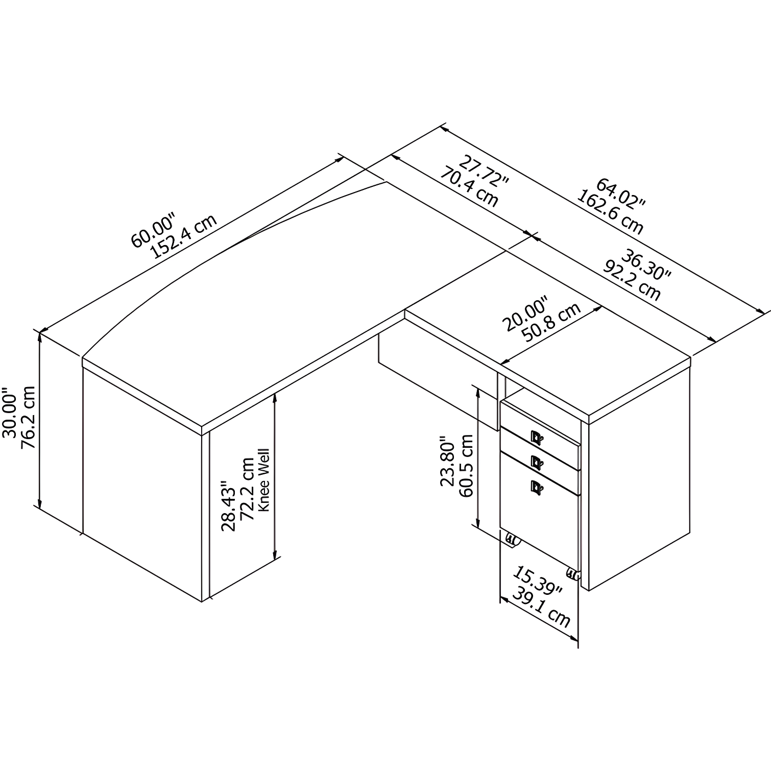 Echo 3 L-Shaped Computer Desk Office Set