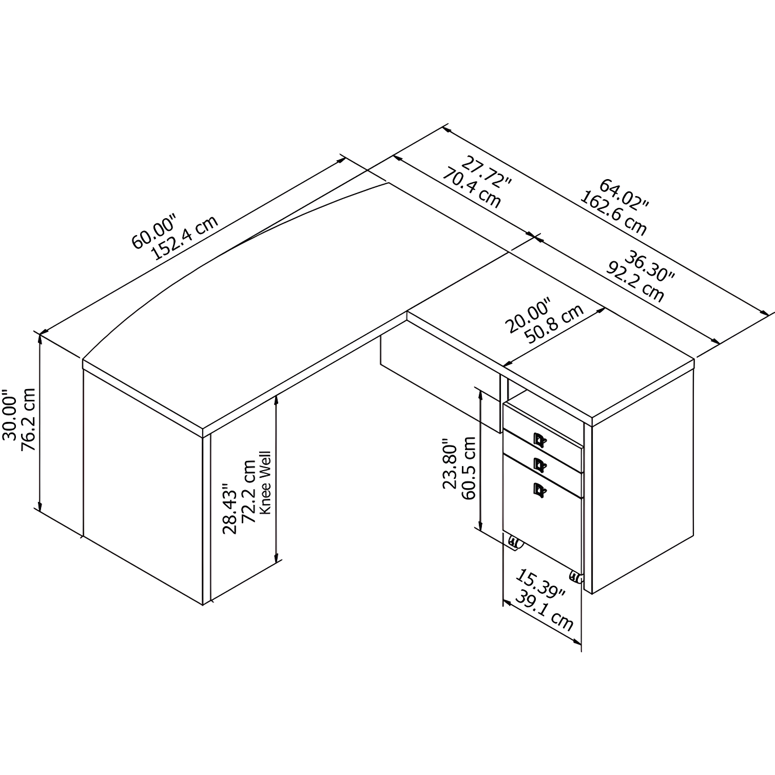 Echo 3 L-Shaped Computer Desk Office Set