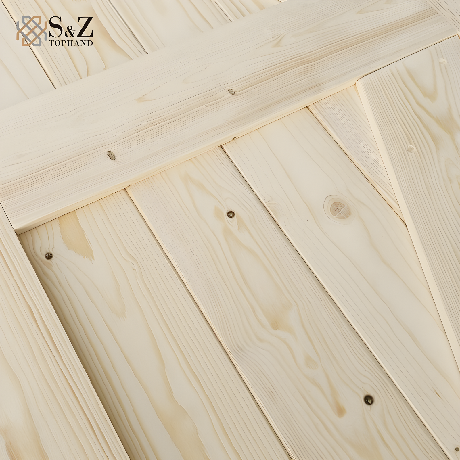Barn Door, Unfinished British Brace Barn Door/Country Style/Solid Wood/Sliding Door/Durable
