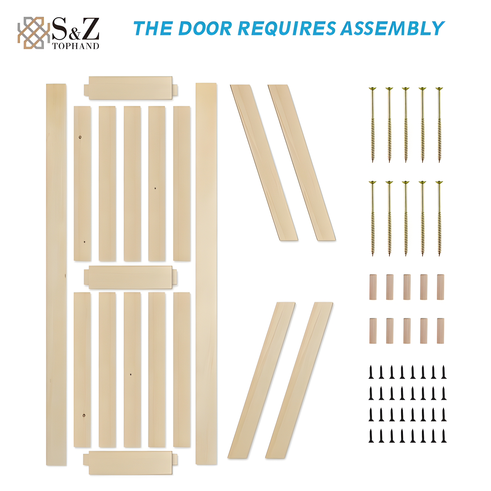 Barn Door, Unfinished British Brace Barn Door/Country Style/Solid Wood/Sliding Door/Durable