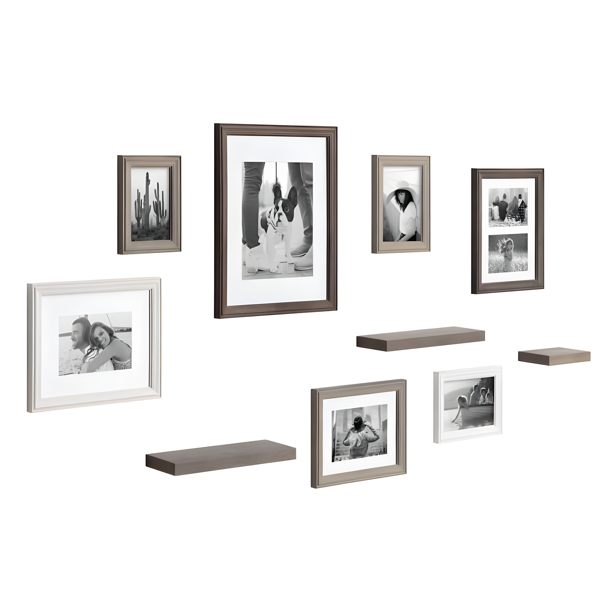 10pc Bordeaux Frame Box Set Gray/Brown - Kate & Laurel All Things Decor