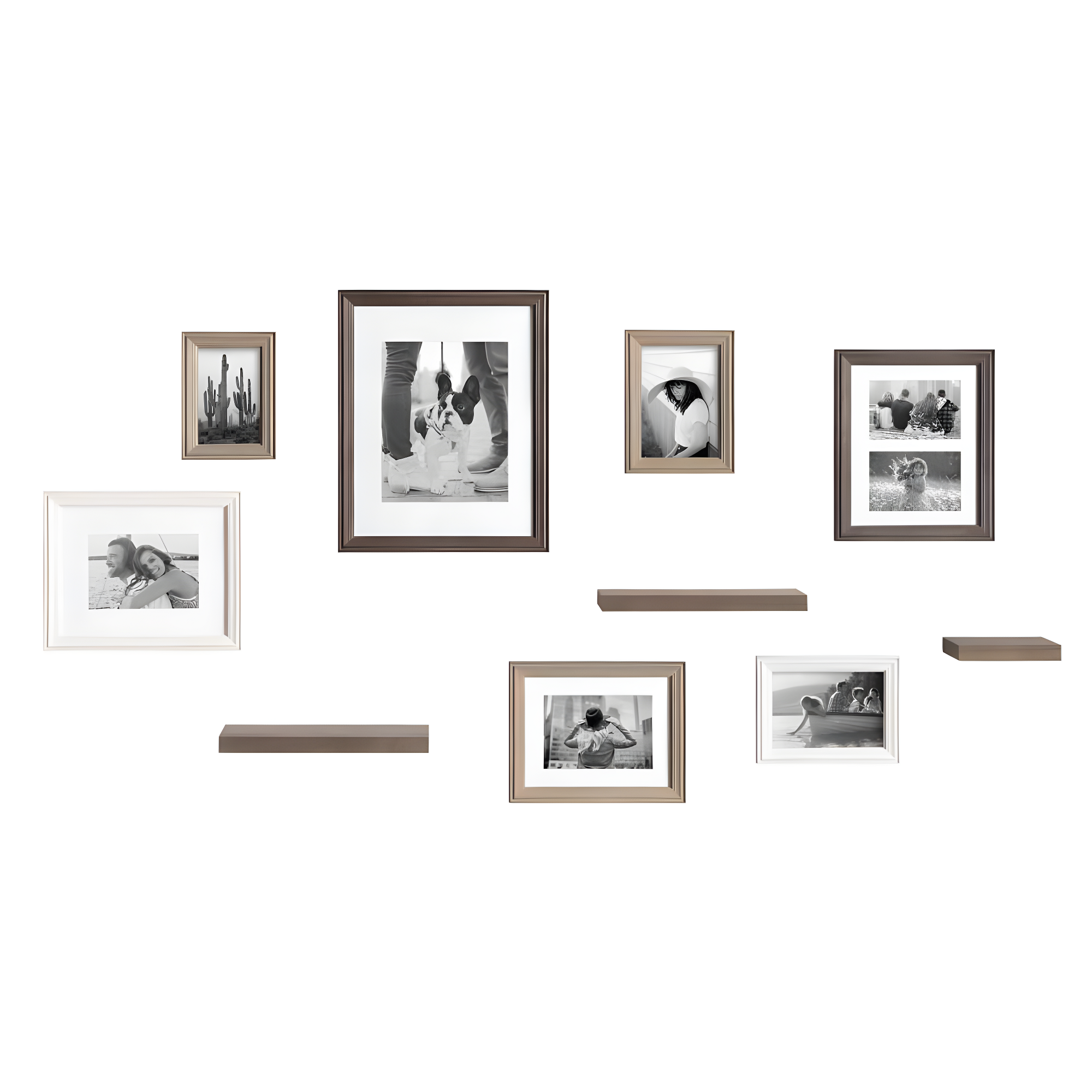 10pc Bordeaux Frame Box Set Gray/Brown - Kate & Laurel All Things Decor
