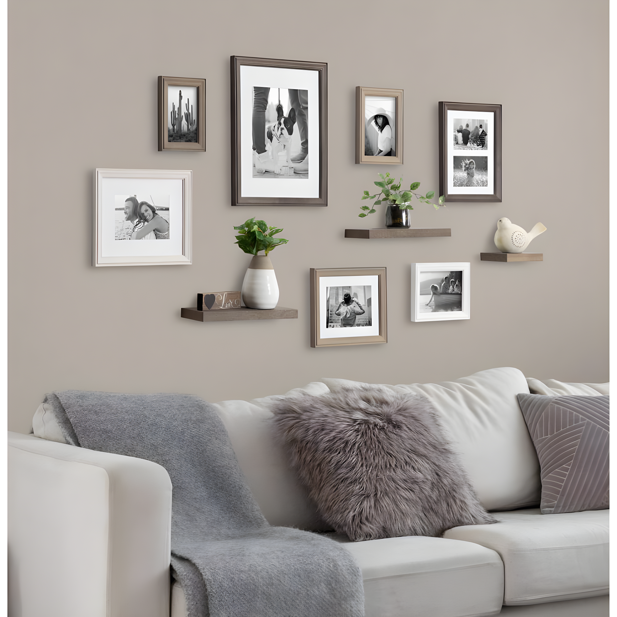 10pc Bordeaux Frame Box Set Gray/Brown - Kate & Laurel All Things Decor