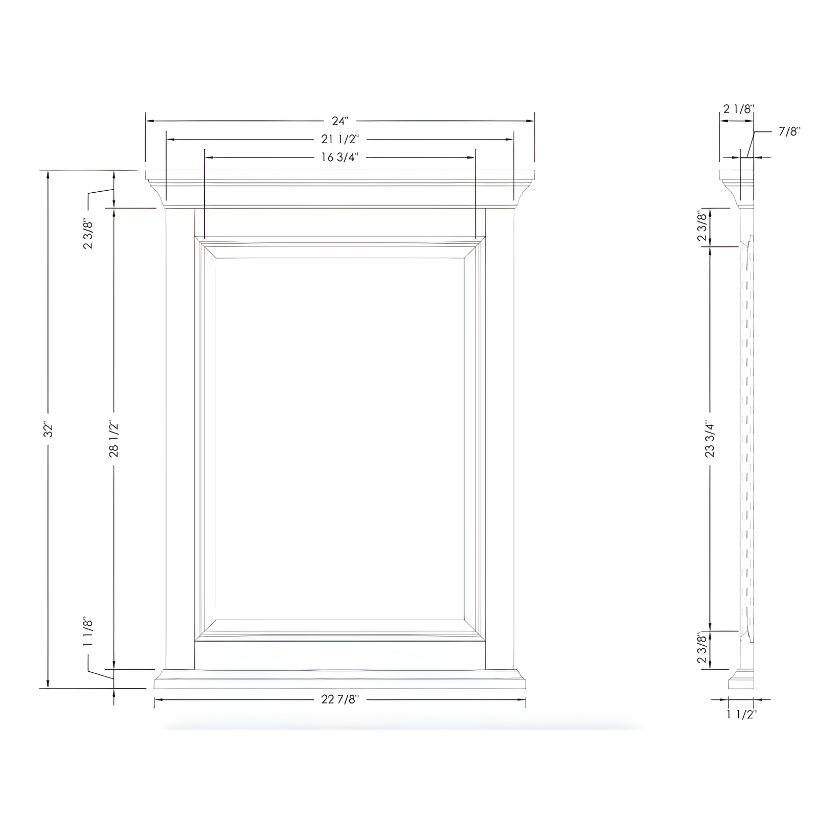 Bernardsville Wood Flat Wall Mirror