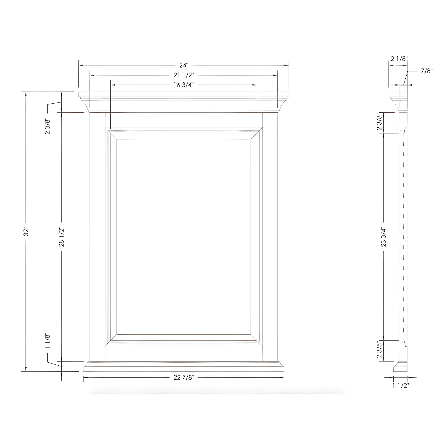 Bernardsville Wood Flat Wall Mirror