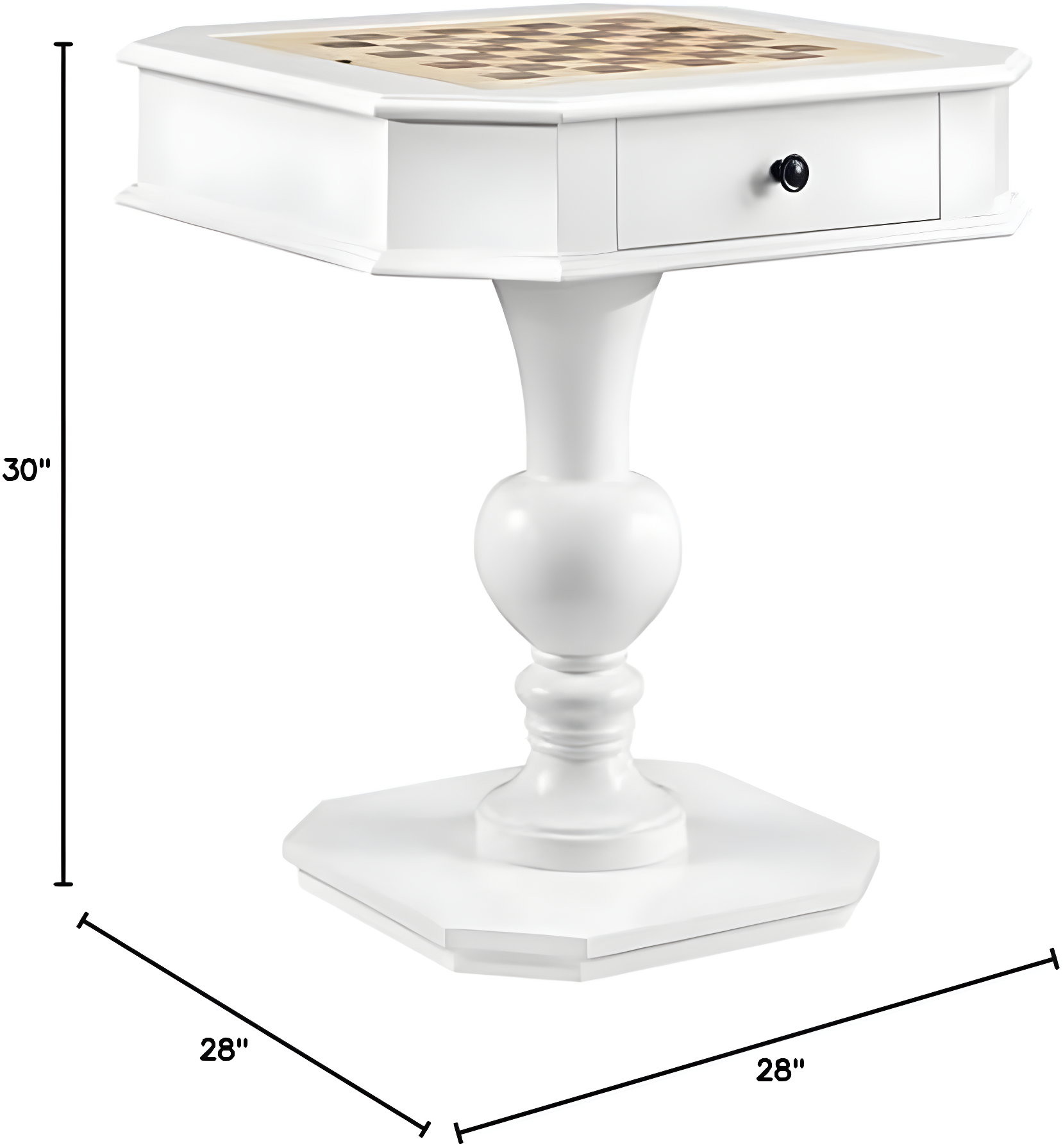 AC00862 - Game Table, White Finish - Galini