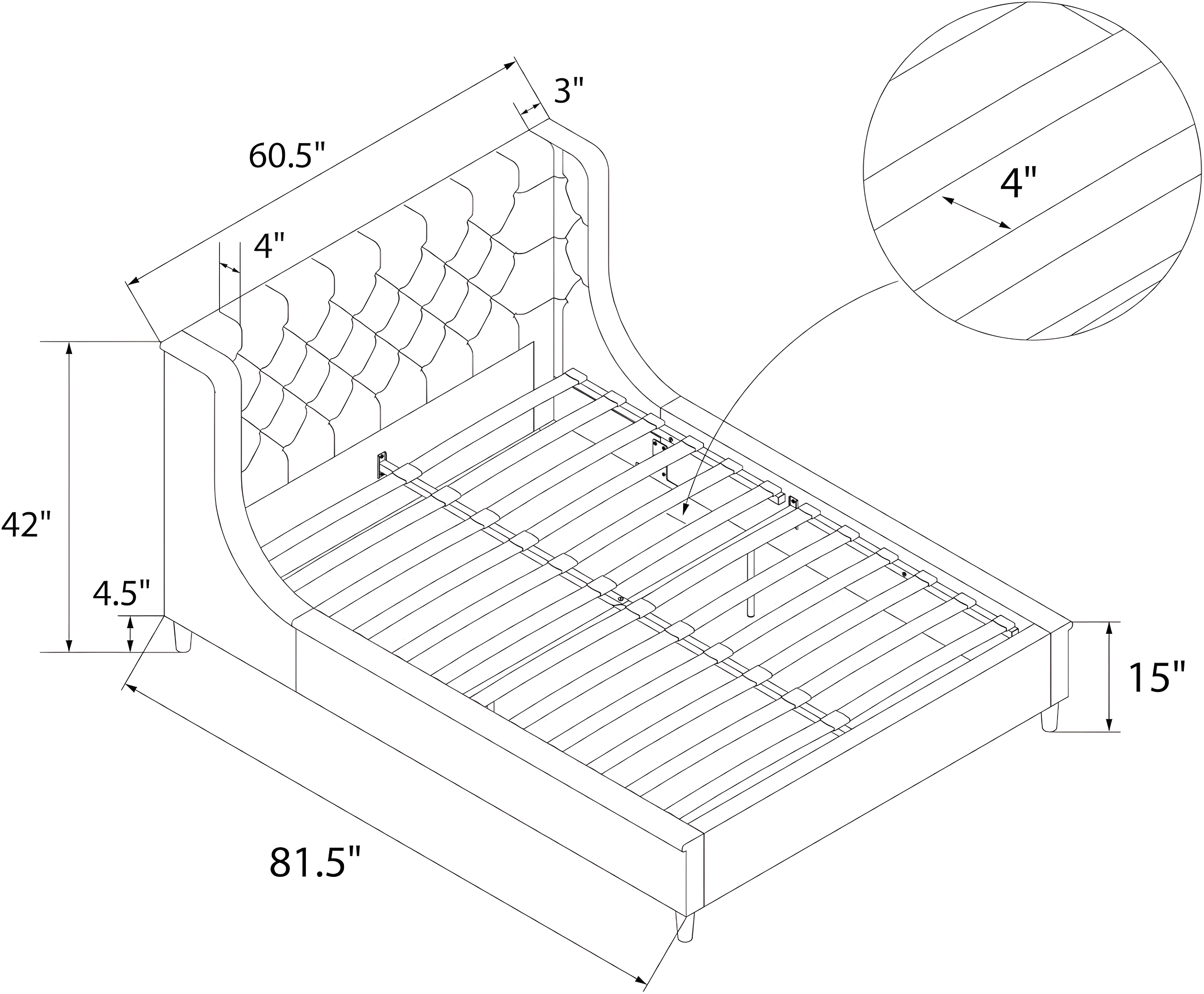 Ambrosia Full Platform Bed