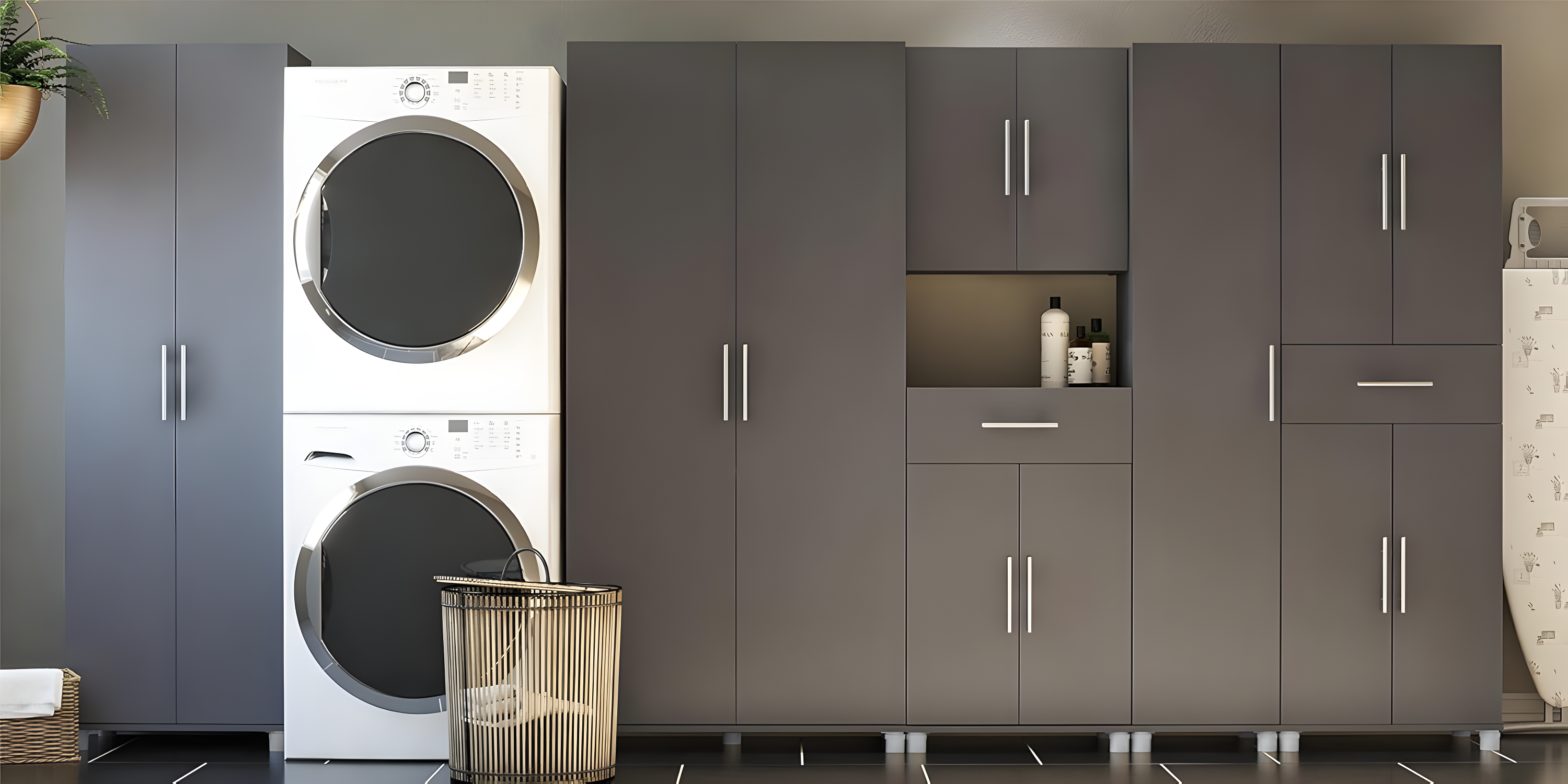Camberly 4 Door/1 Drawer Storage Cabinet, Graphite Gray