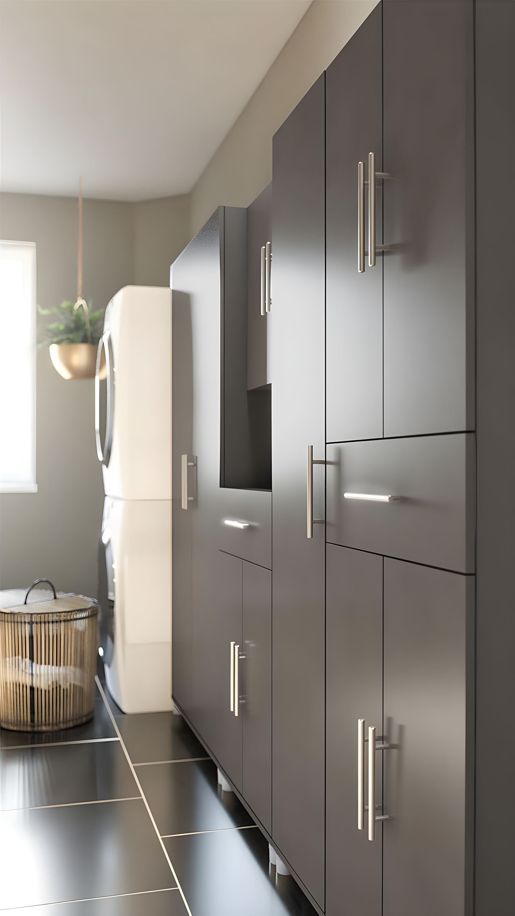 Camberly 4 Door/1 Drawer Storage Cabinet, Graphite Gray