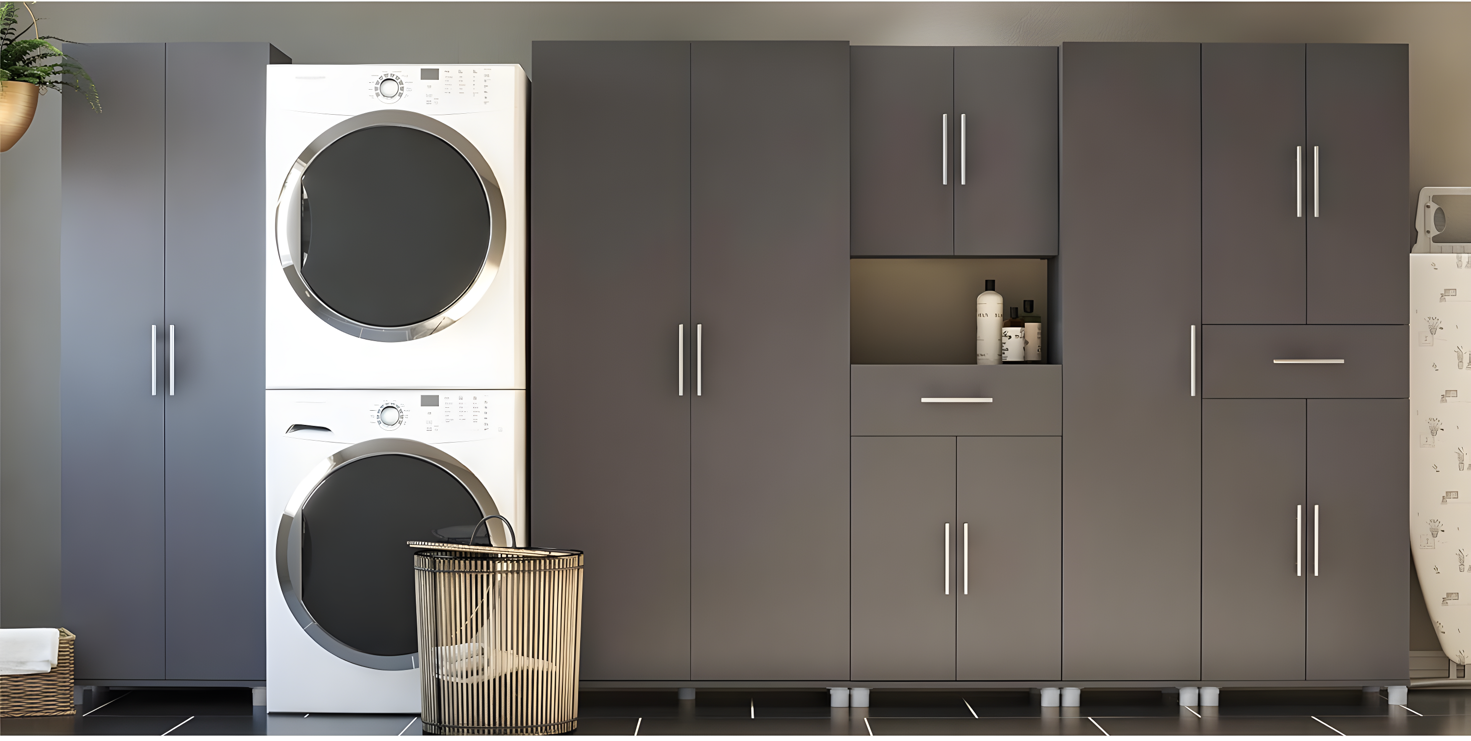 Camberly 4 Door/1 Drawer Storage Cabinet, Graphite Gray