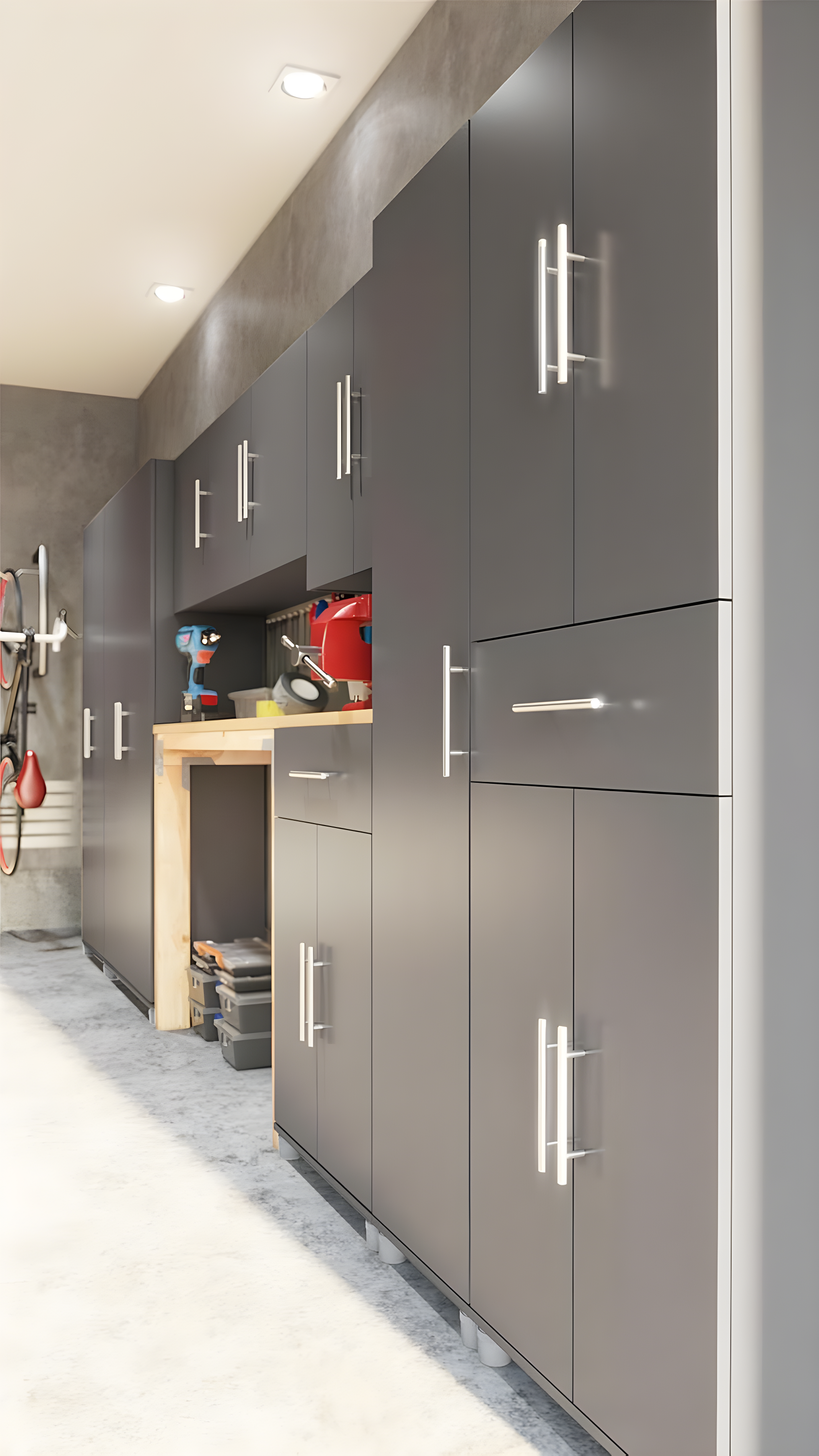 Camberly 4 Door/1 Drawer Storage Cabinet, Graphite Gray