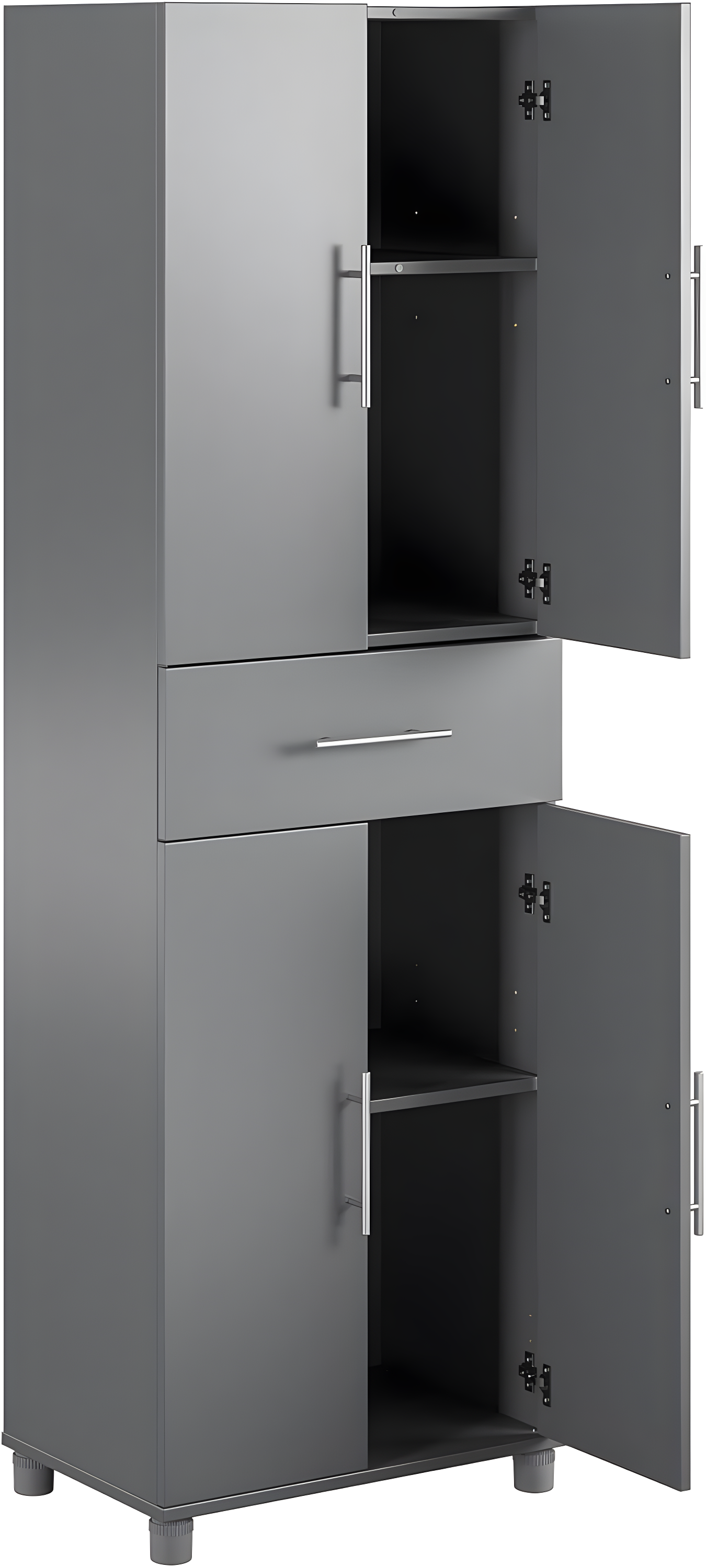 Camberly 4 Door/1 Drawer Storage Cabinet, Graphite Gray