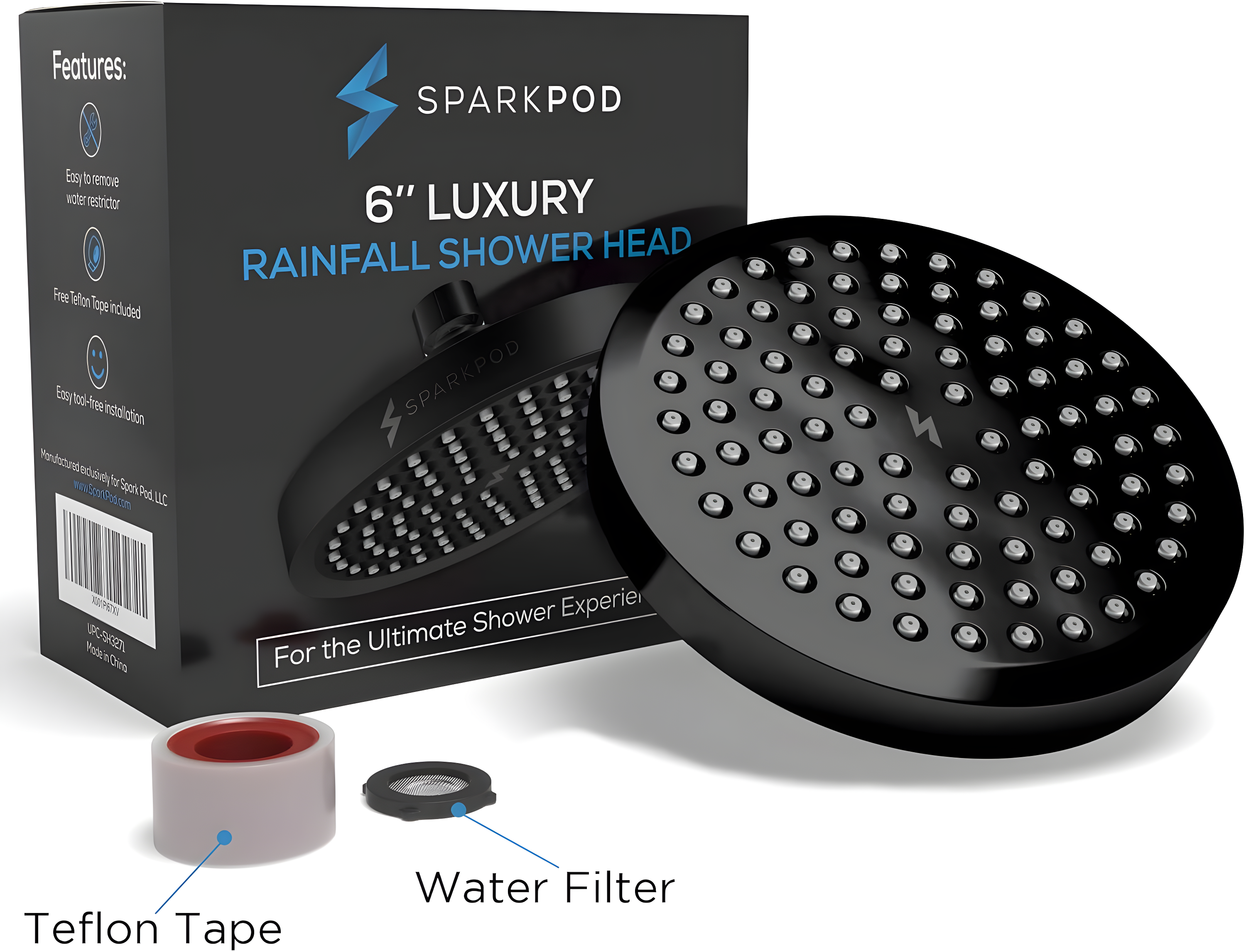 Masoter CL155B52 Adjustable Shower Head 1.8 GPM