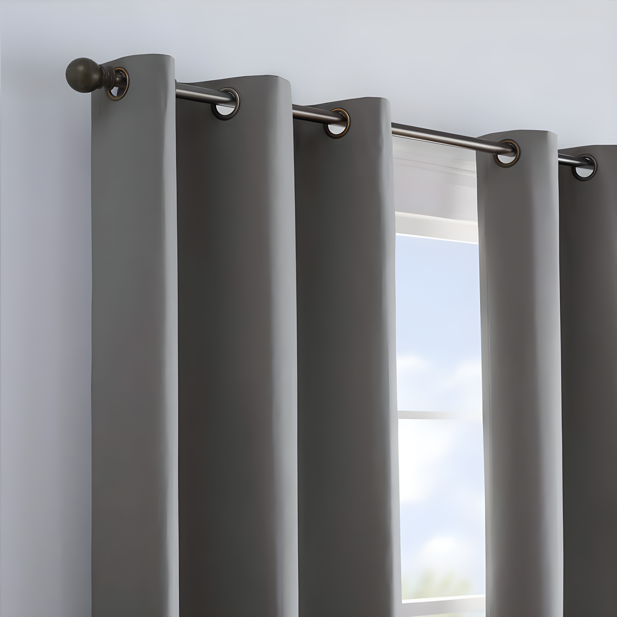 Eclipse Microfiber Blackout Grommet Curtains, Solid Thermaback Window Curtains