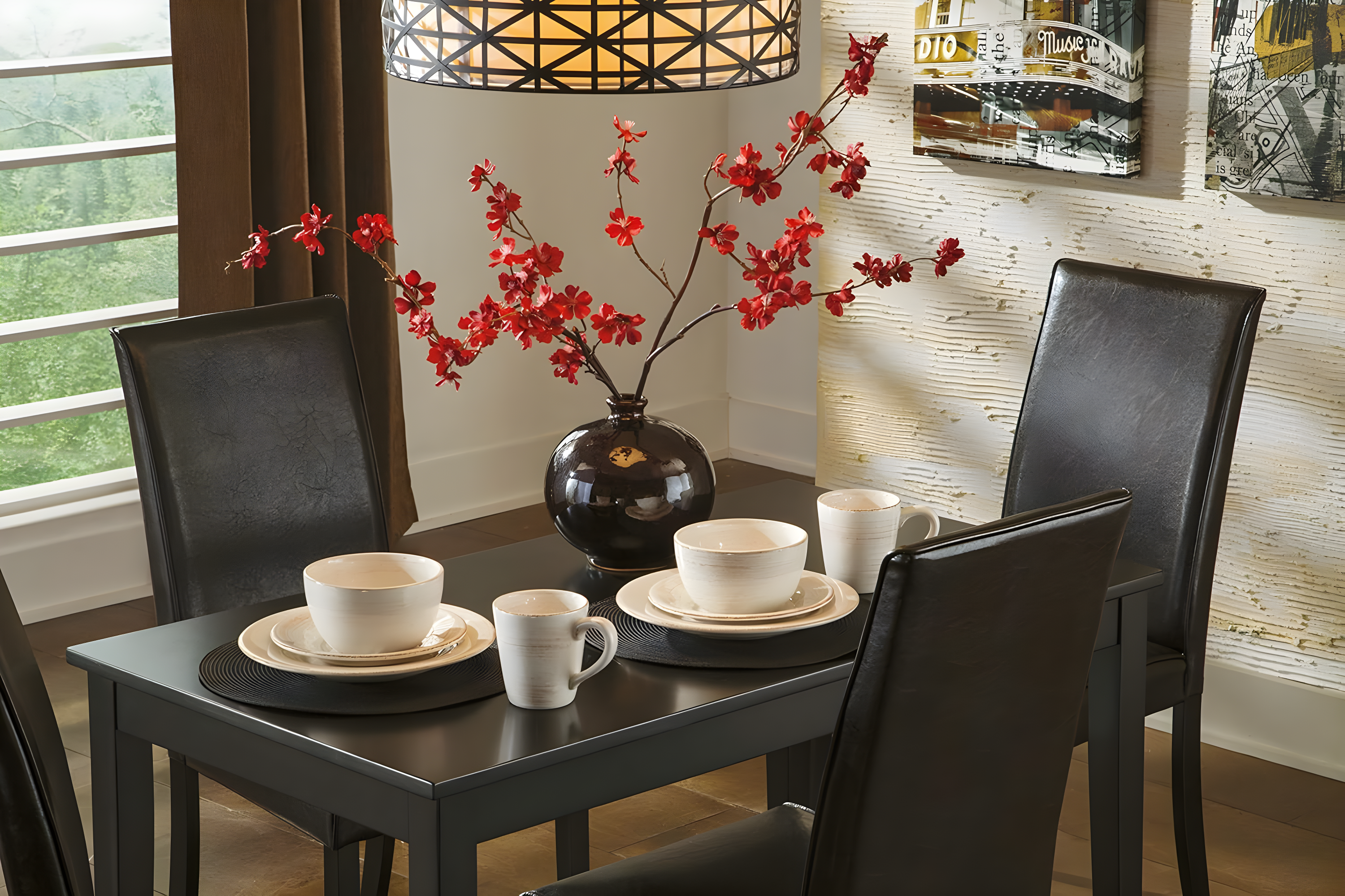 Signature Design by Ashley Contemporary Kimonte Dining Table, Dark Brown