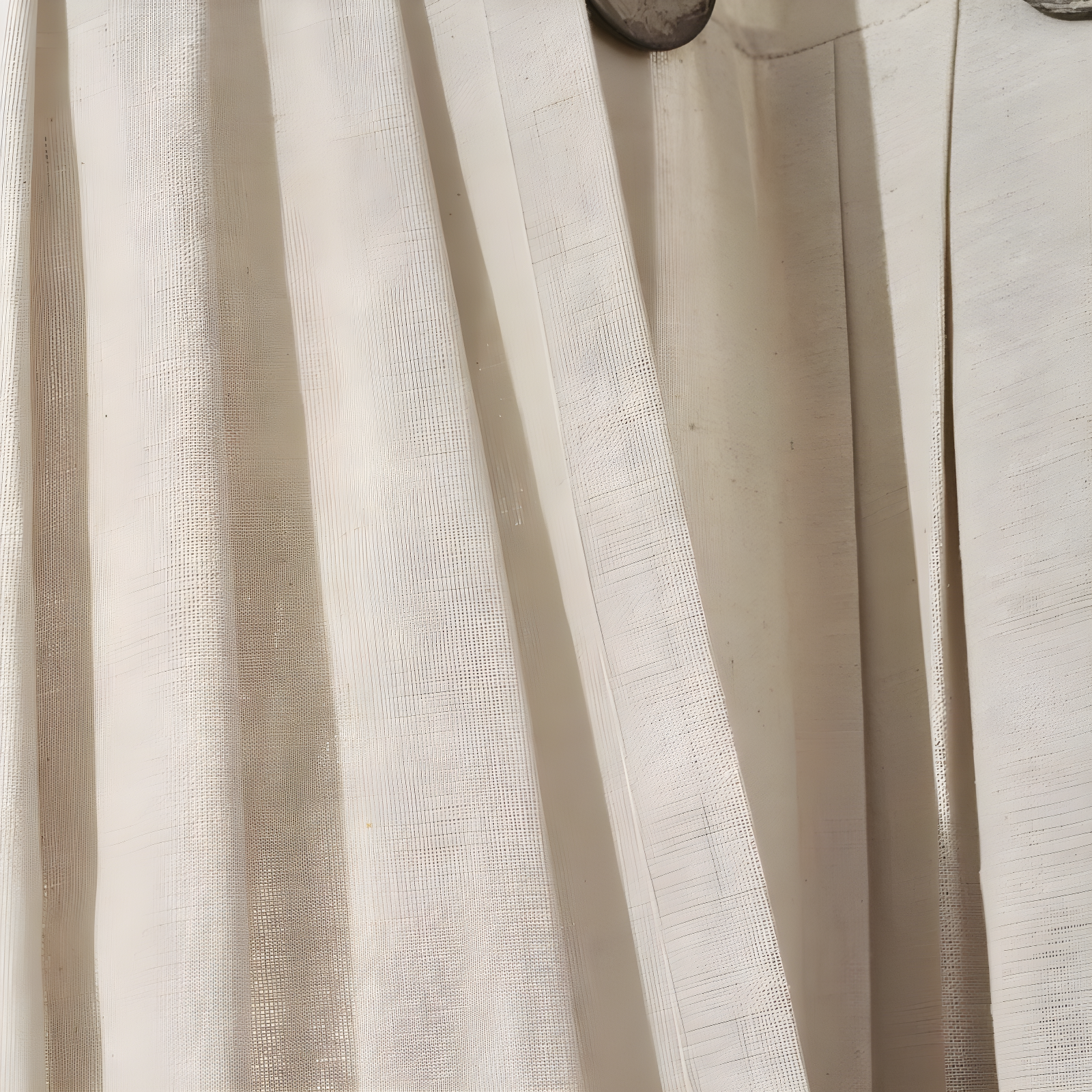 Lush Decor Linen Button Cotton Blend Tailored 29'' W Cafe Curtain (Set of 2)
