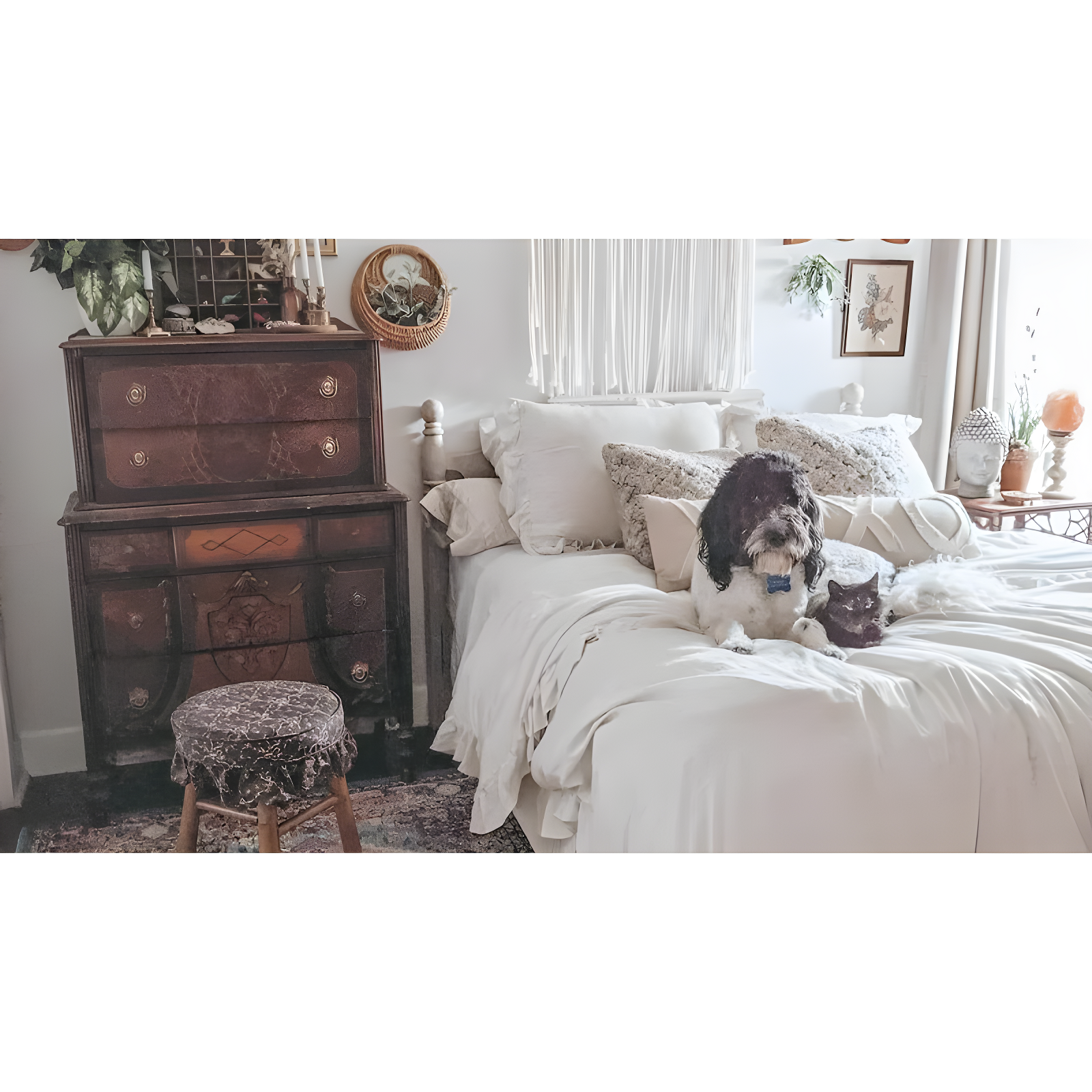 Lush Decor Linen Button Cotton Blend Tailored 29'' W Cafe Curtain (Set of 2)