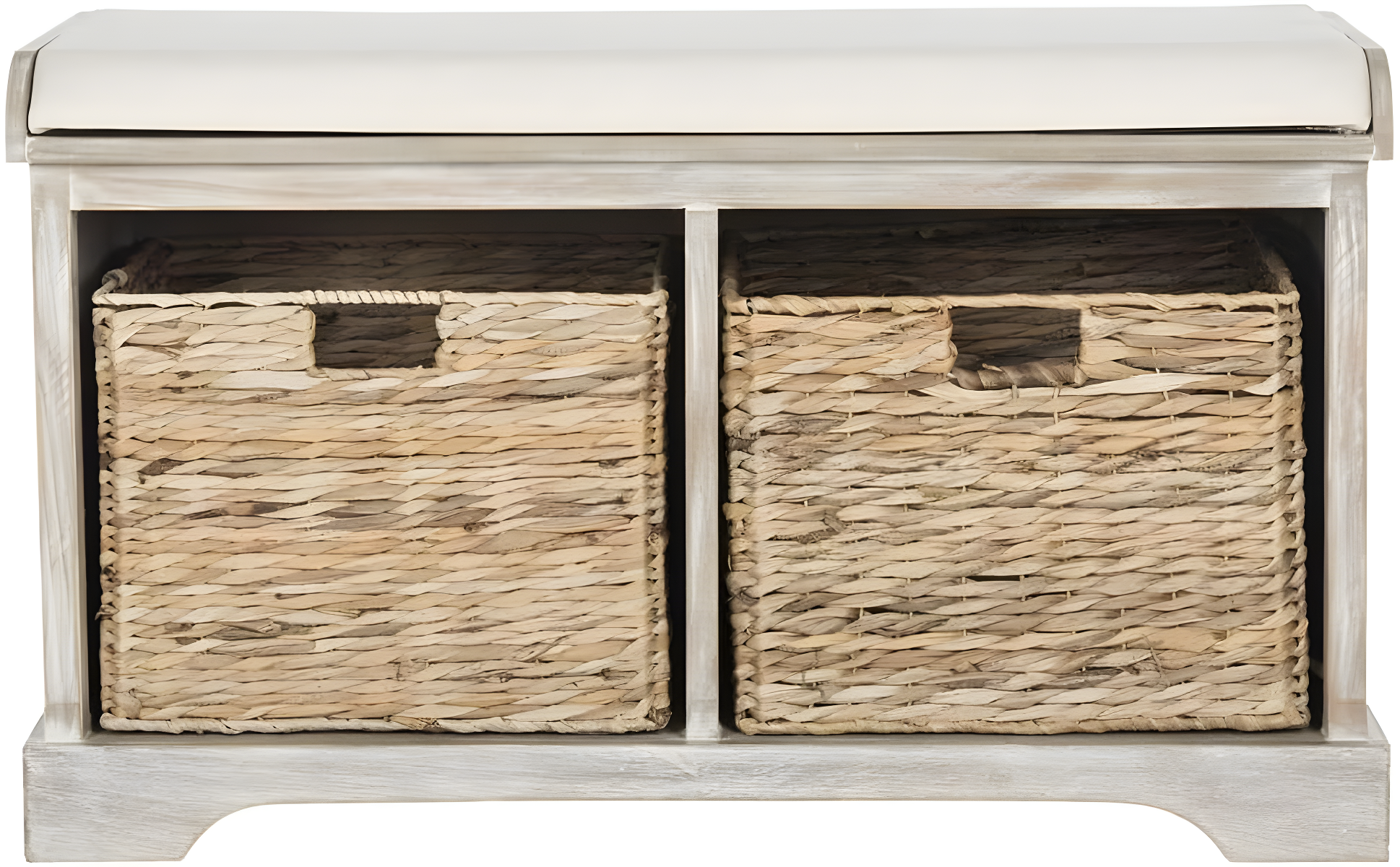 Freddy Wicker Storage Bench - AMH5736 - White Wash - Safavieh