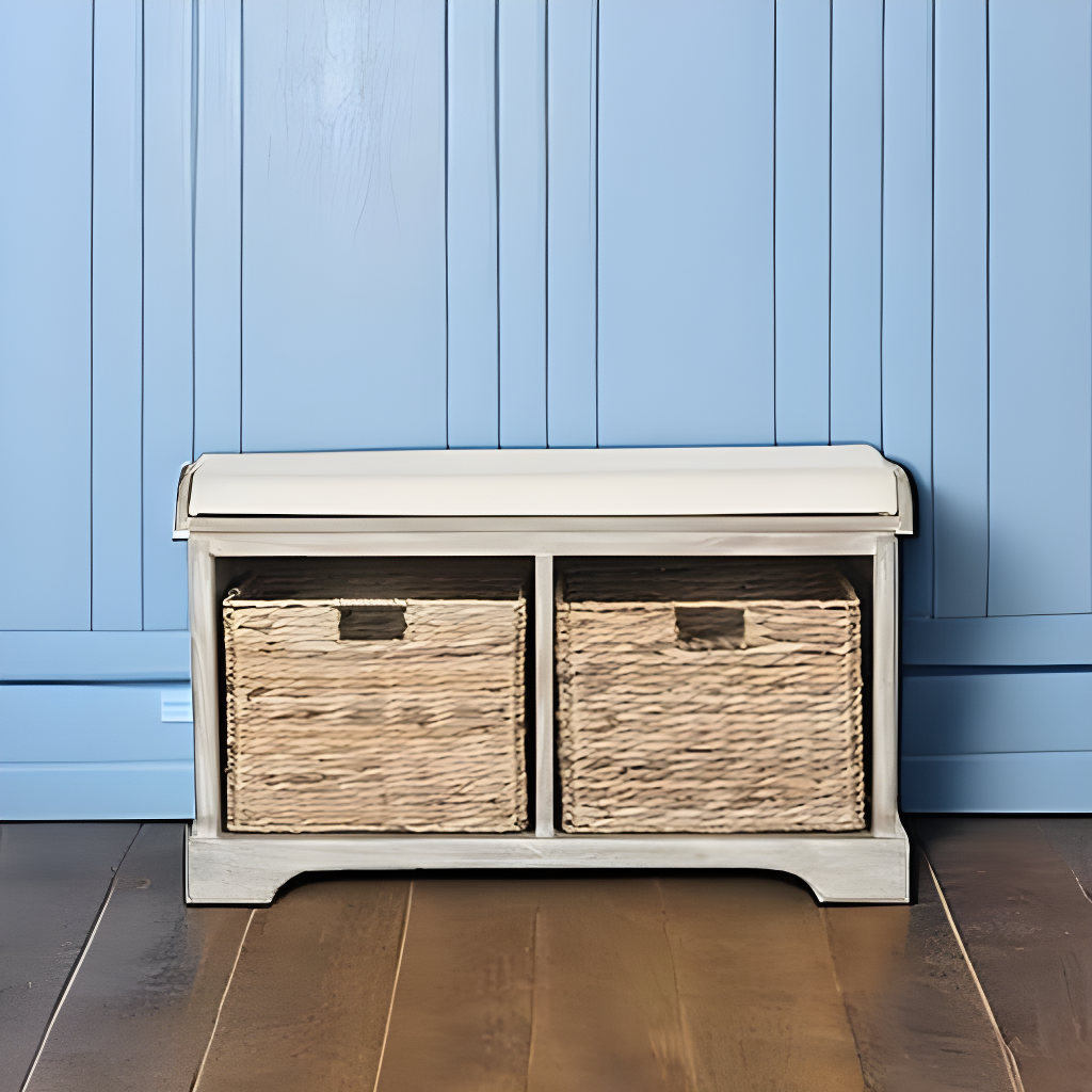 Freddy Wicker Storage Bench - AMH5736 - White Wash - Safavieh