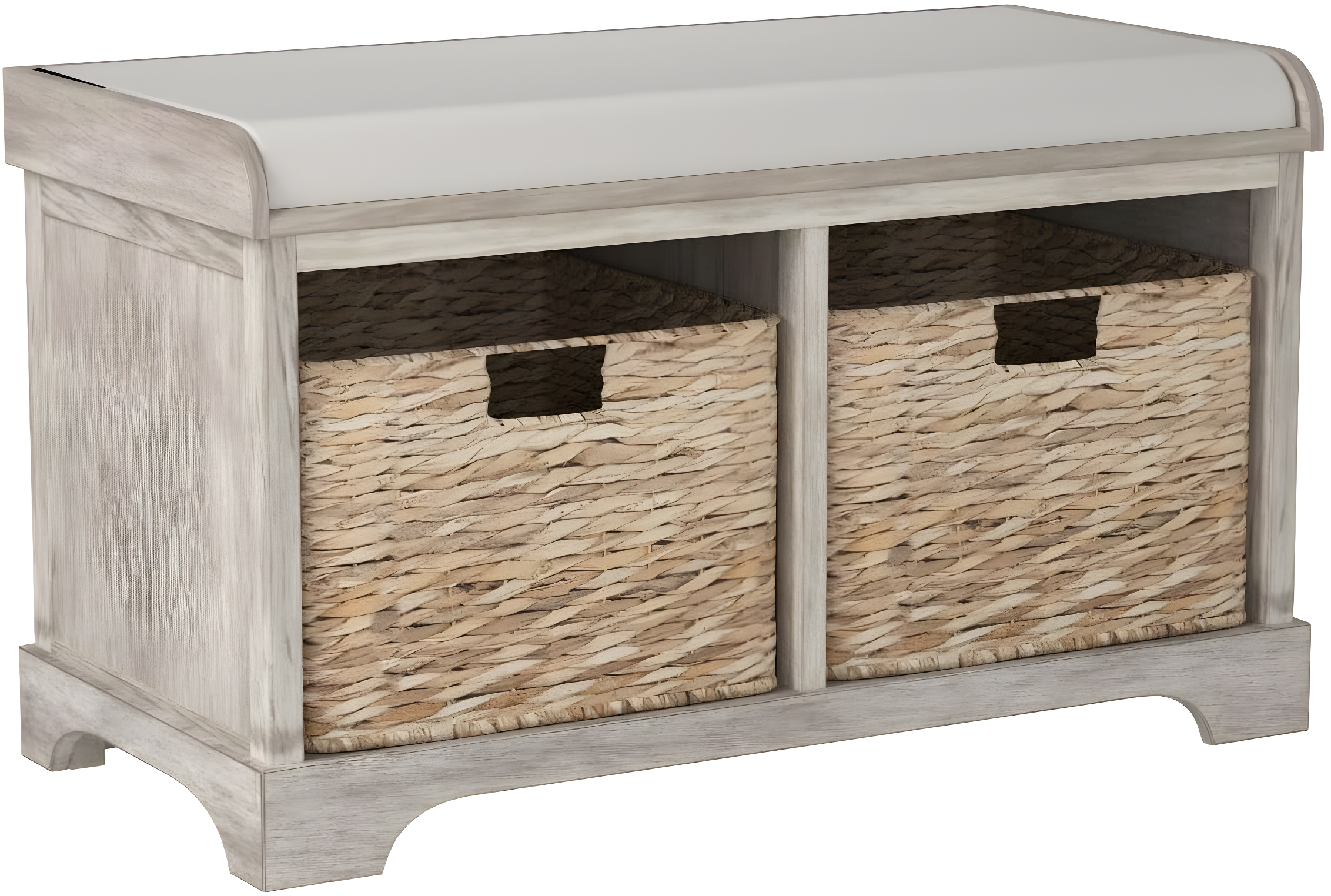 Freddy Wicker Storage Bench - AMH5736 - White Wash - Safavieh