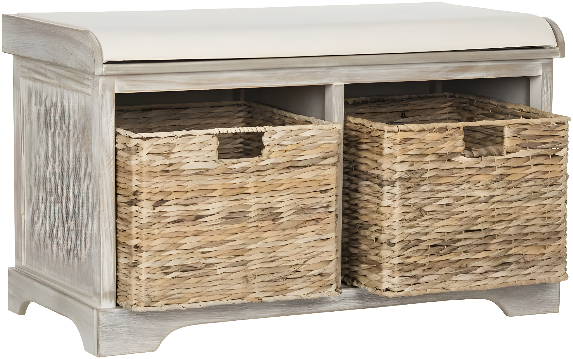 Freddy Wicker Storage Bench - AMH5736 - White Wash - Safavieh