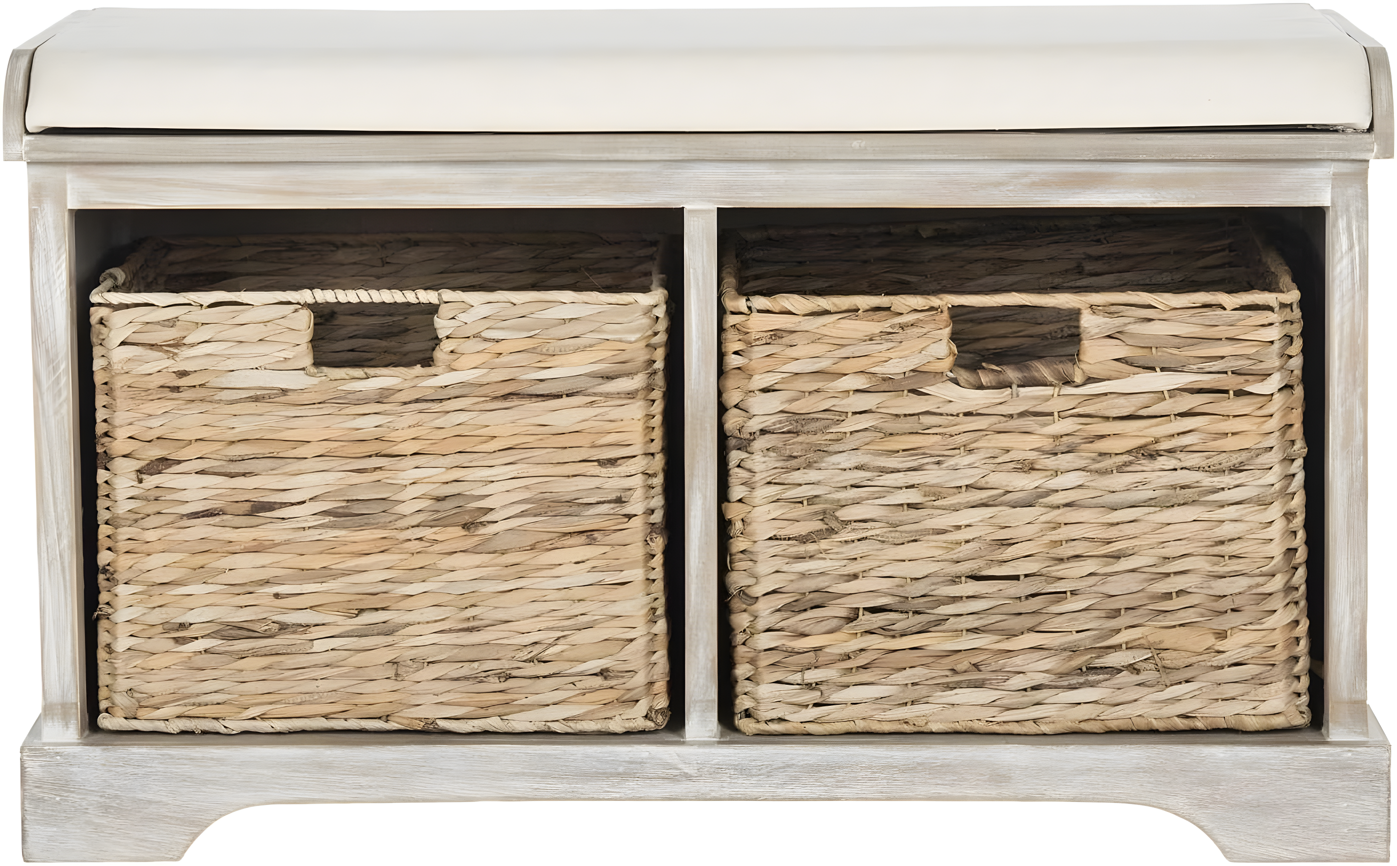 Freddy Wicker Storage Bench - AMH5736 - White Wash - Safavieh