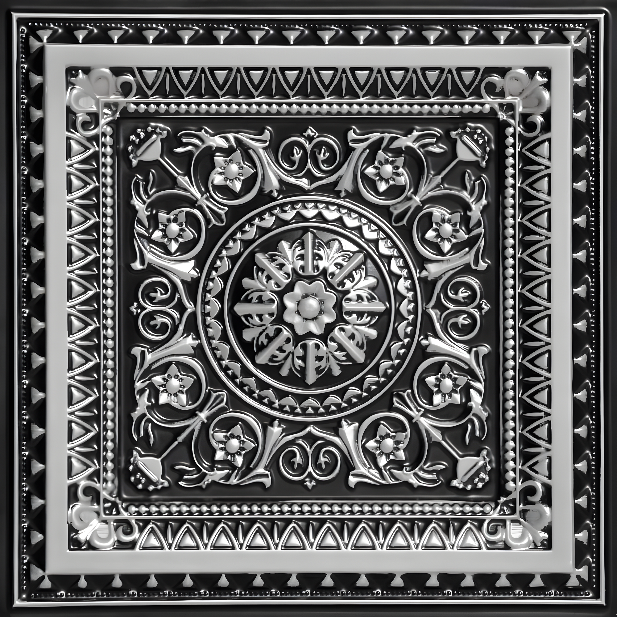 Marseille 24'' W Textured PVC Drop-In Ceiling Tile In Antique Gold