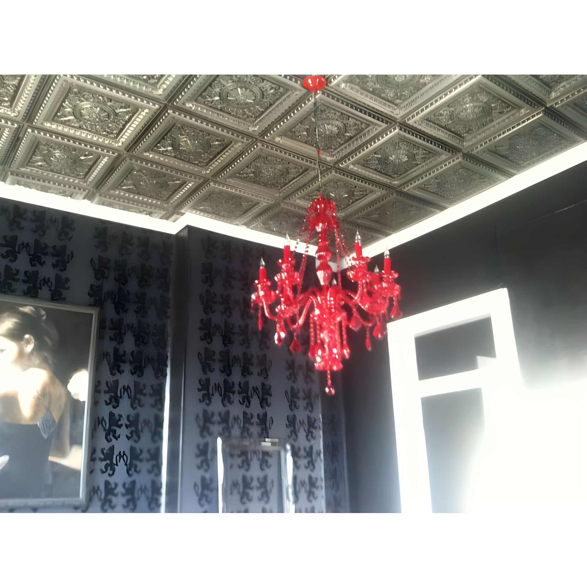 Marseille 24'' W Textured PVC Drop-In Ceiling Tile In Antique Gold