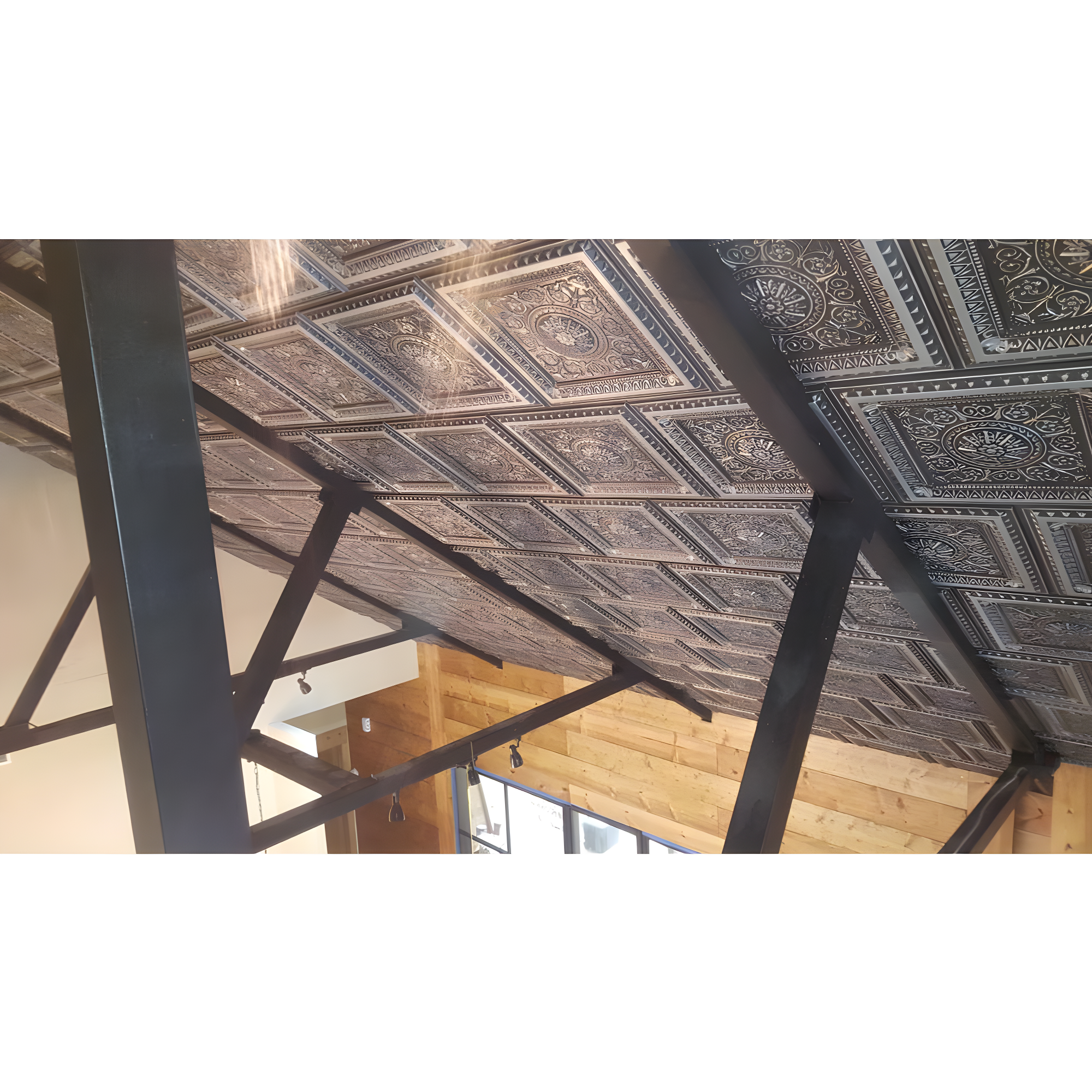 Marseille 24'' W Textured PVC Drop-In Ceiling Tile In Antique Gold