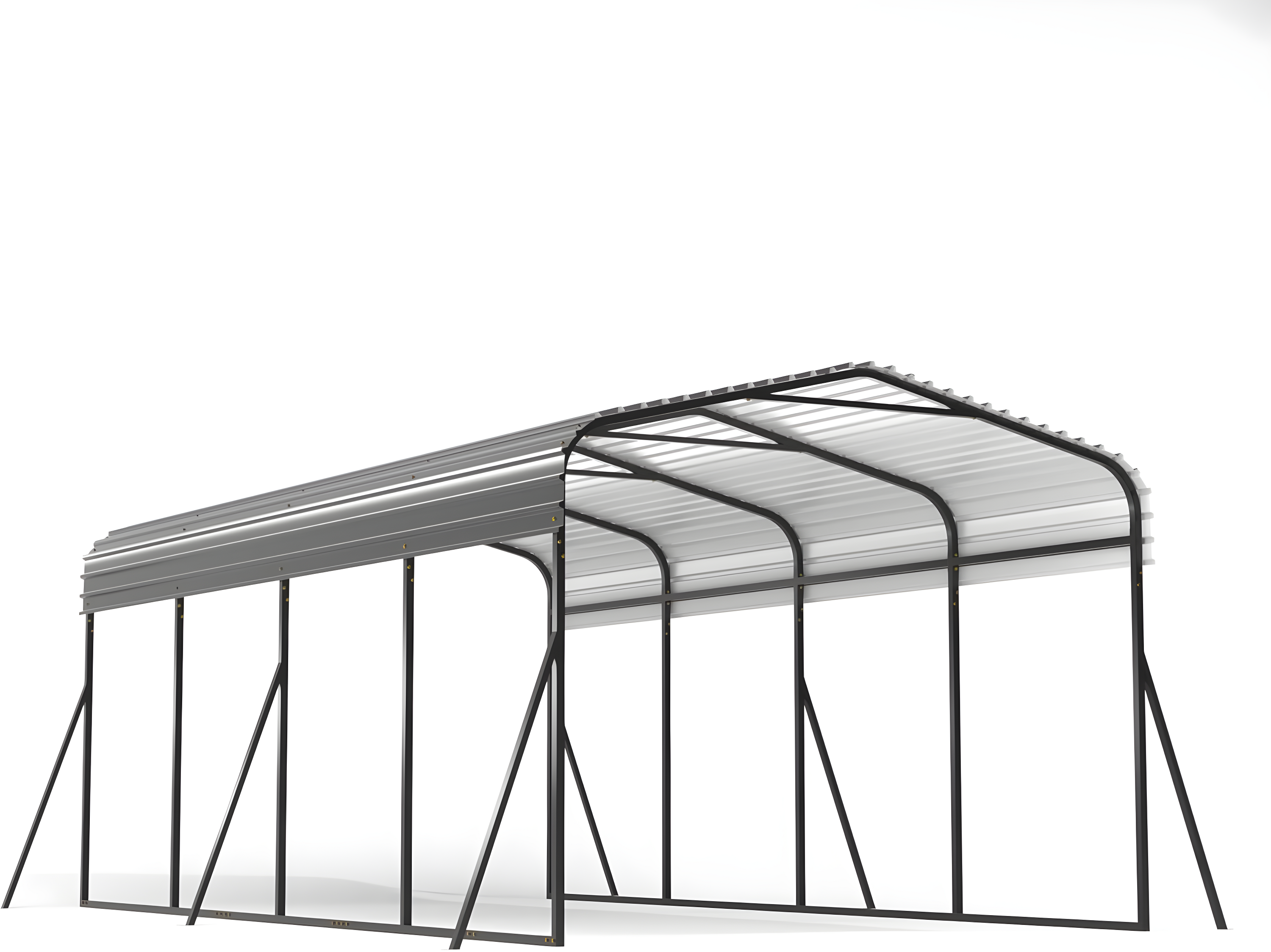 Veikous Steel Carport, Galvanized Multiple Sizes
