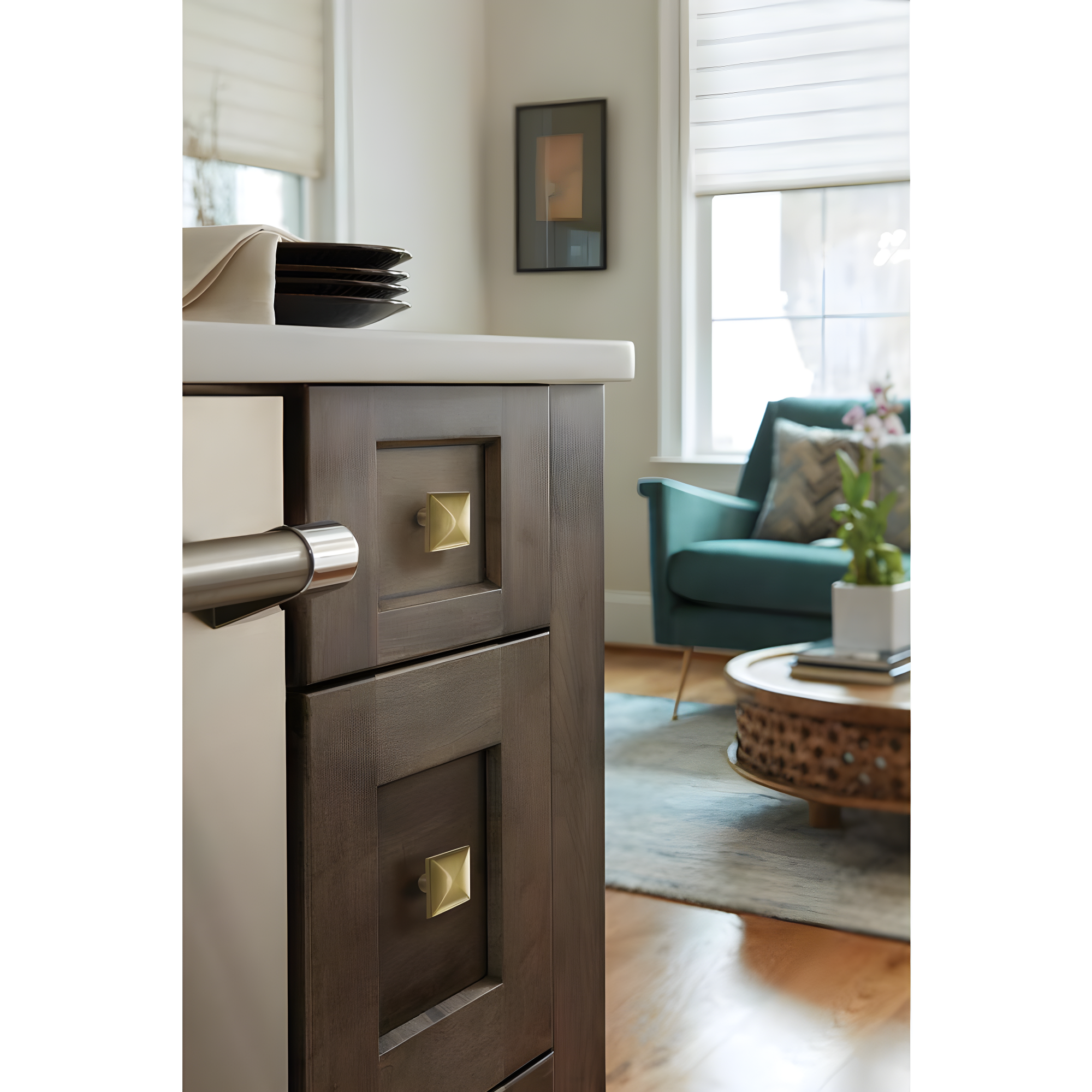 Amerock 1 1/8" Length Square Knob Multipack (Set of 10)