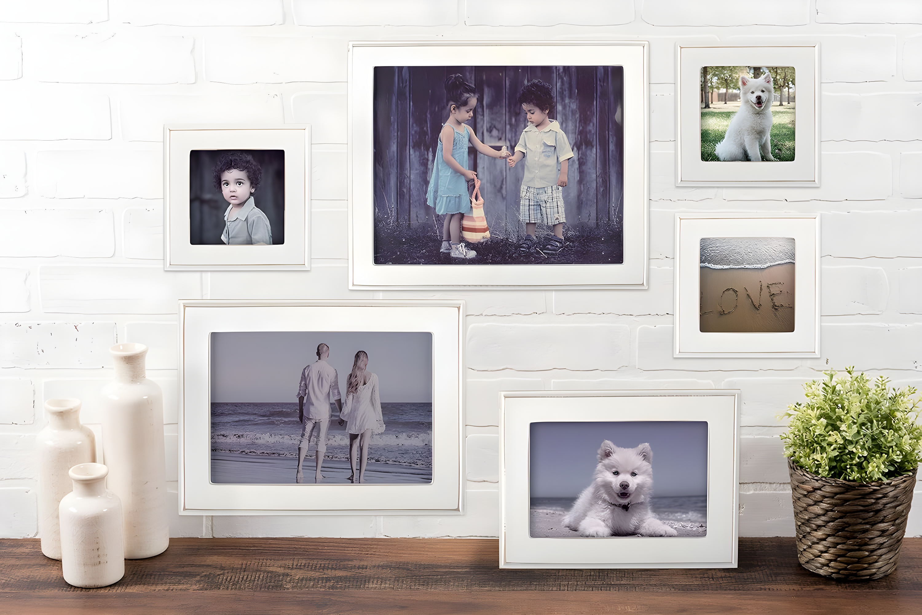 8x10 Vintage White Shiplap Picture Frame