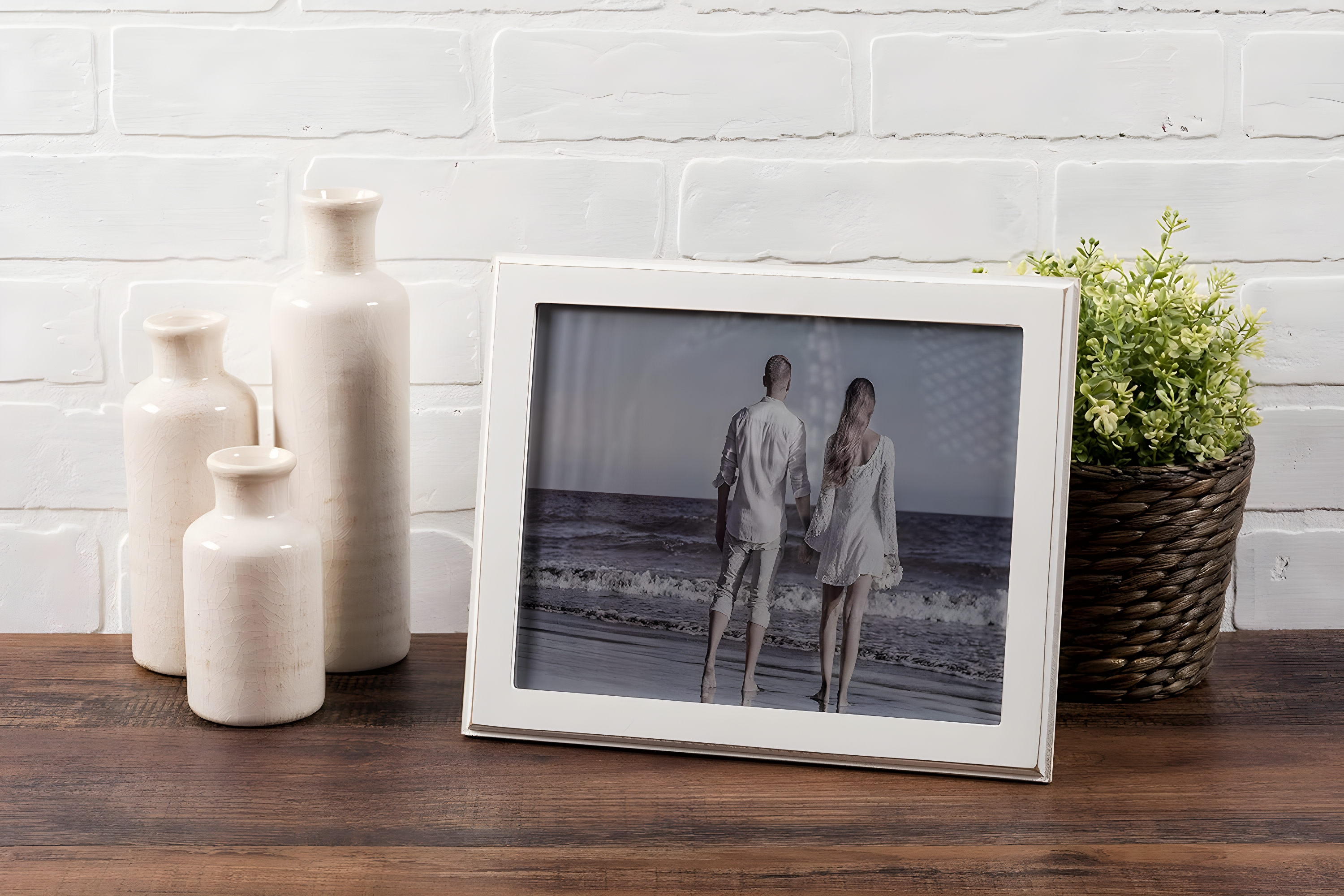 8x10 Vintage White Shiplap Picture Frame