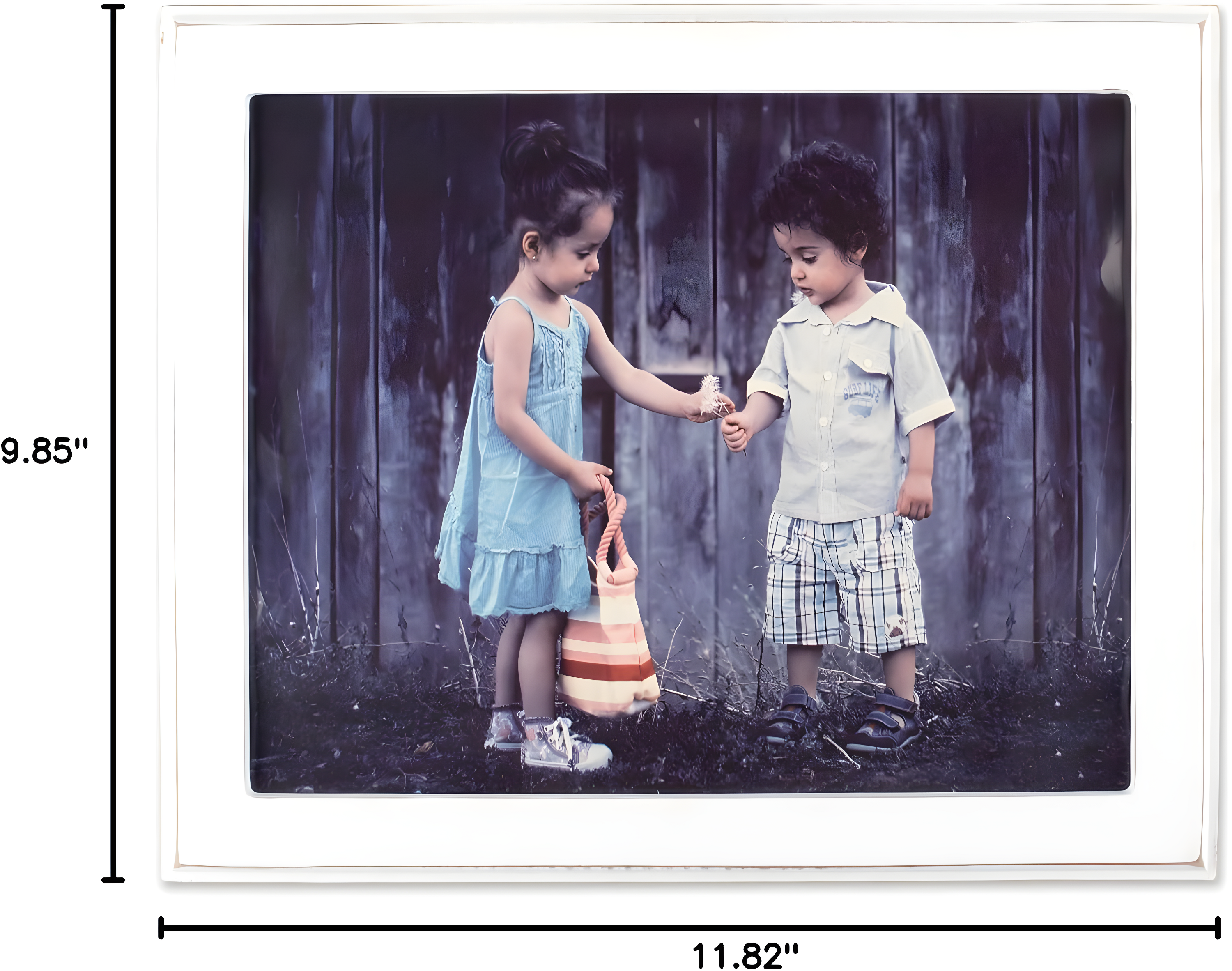 8x10 Vintage White Shiplap Picture Frame