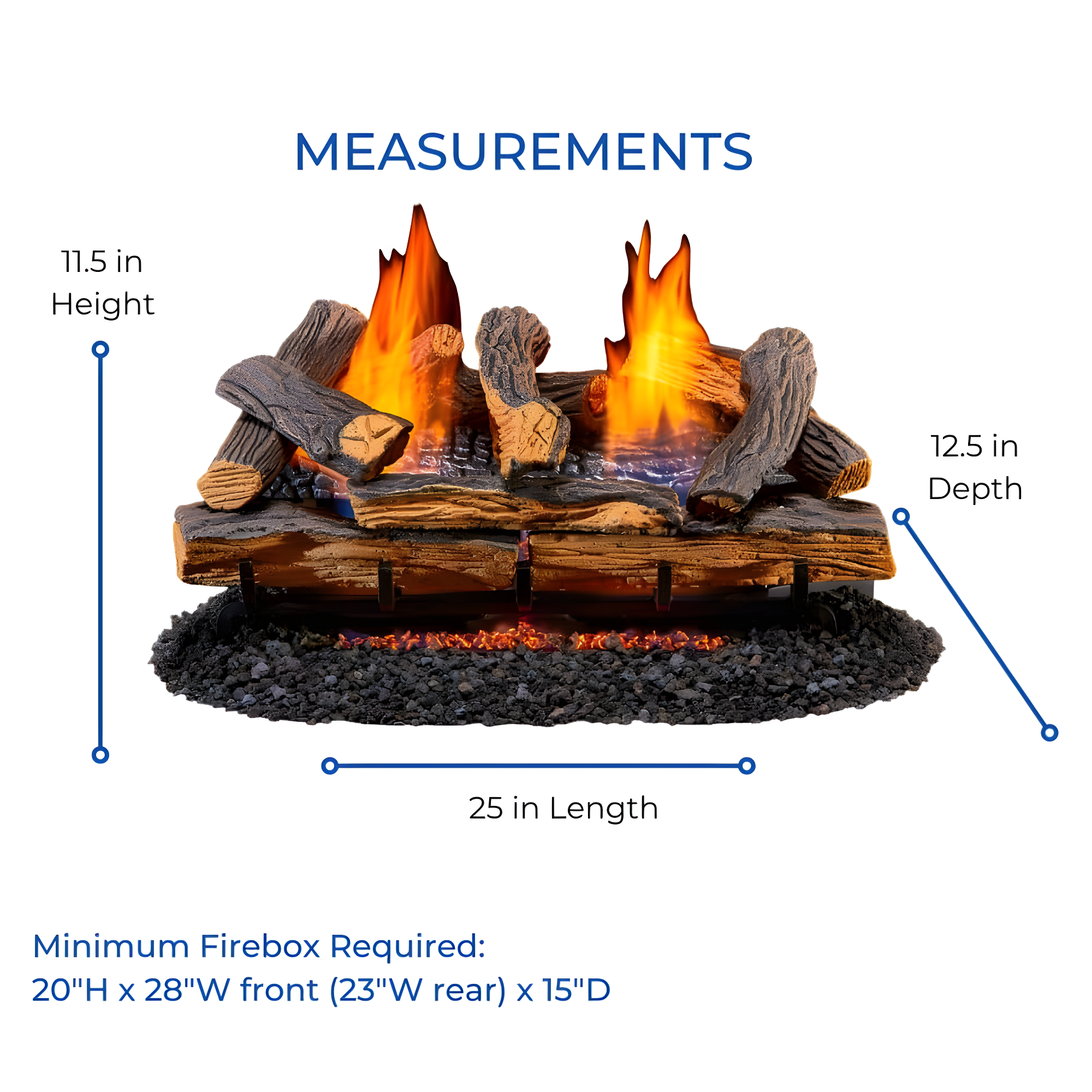 Duluth Forge Duluth Forge Ventless Dual Fuel Gas Log Set, Split Oak, T-Stat Control