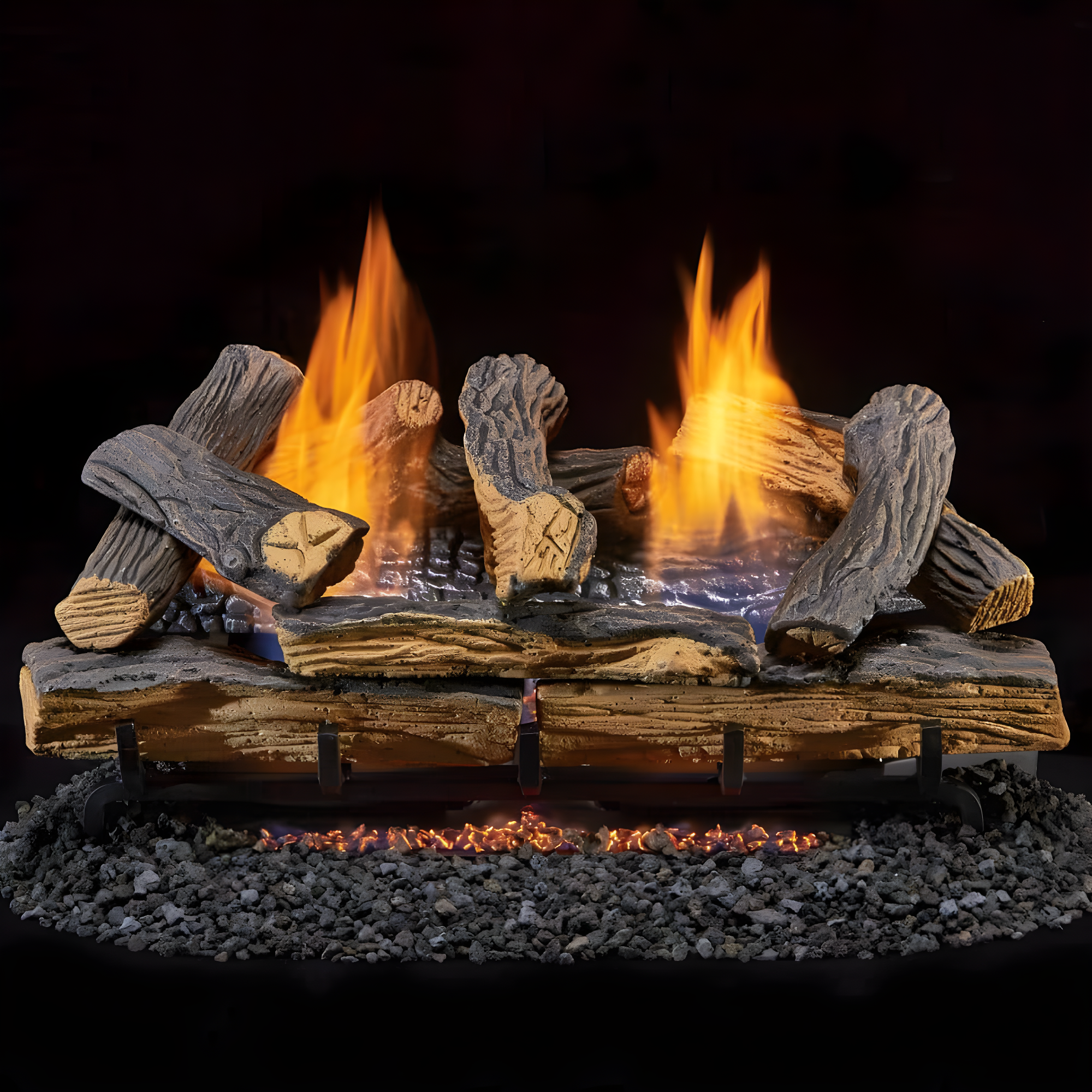Duluth Forge Duluth Forge Ventless Dual Fuel Gas Log Set, Split Oak, T-Stat Control