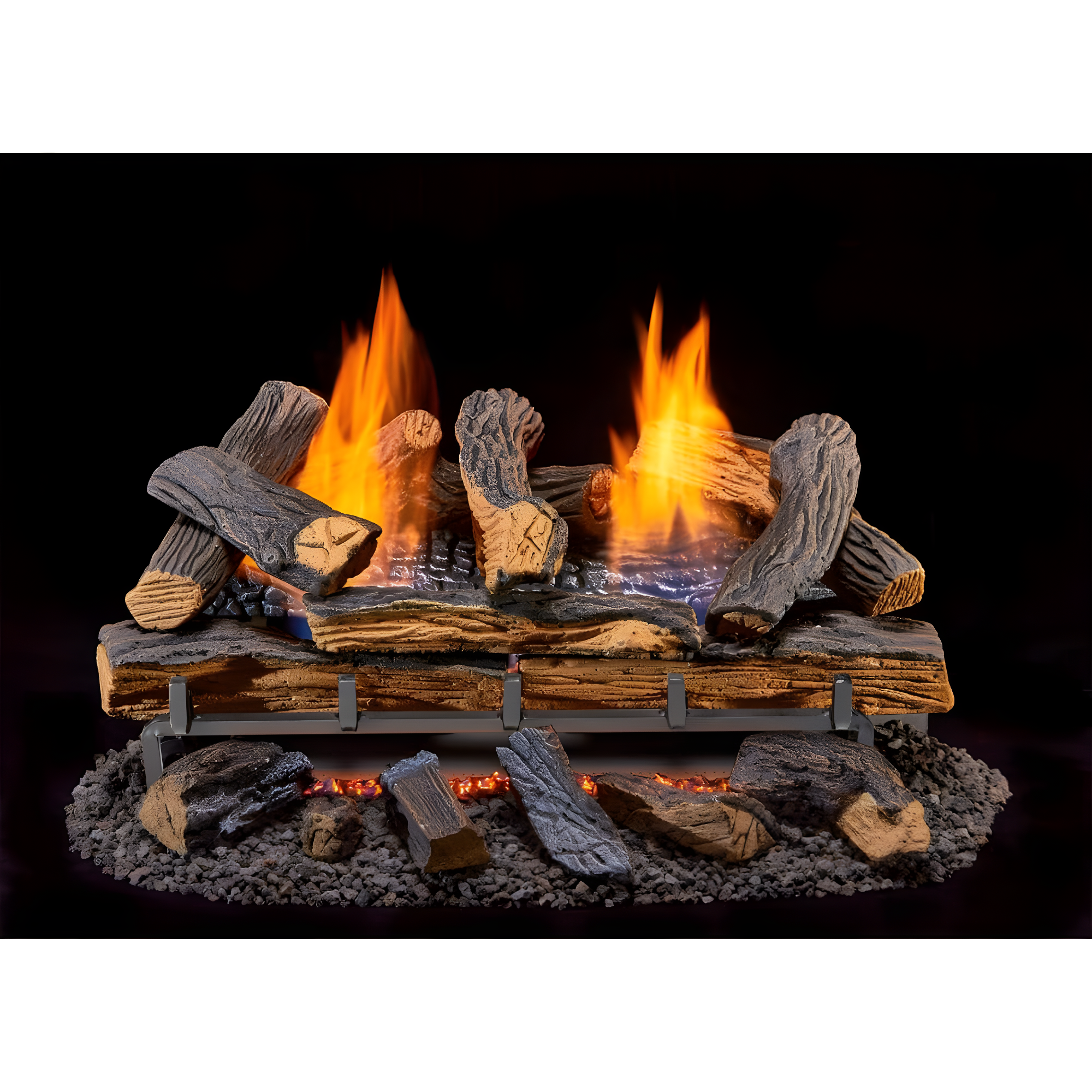 Duluth Forge Duluth Forge Ventless Dual Fuel Gas Log Set, Split Oak, T-Stat Control
