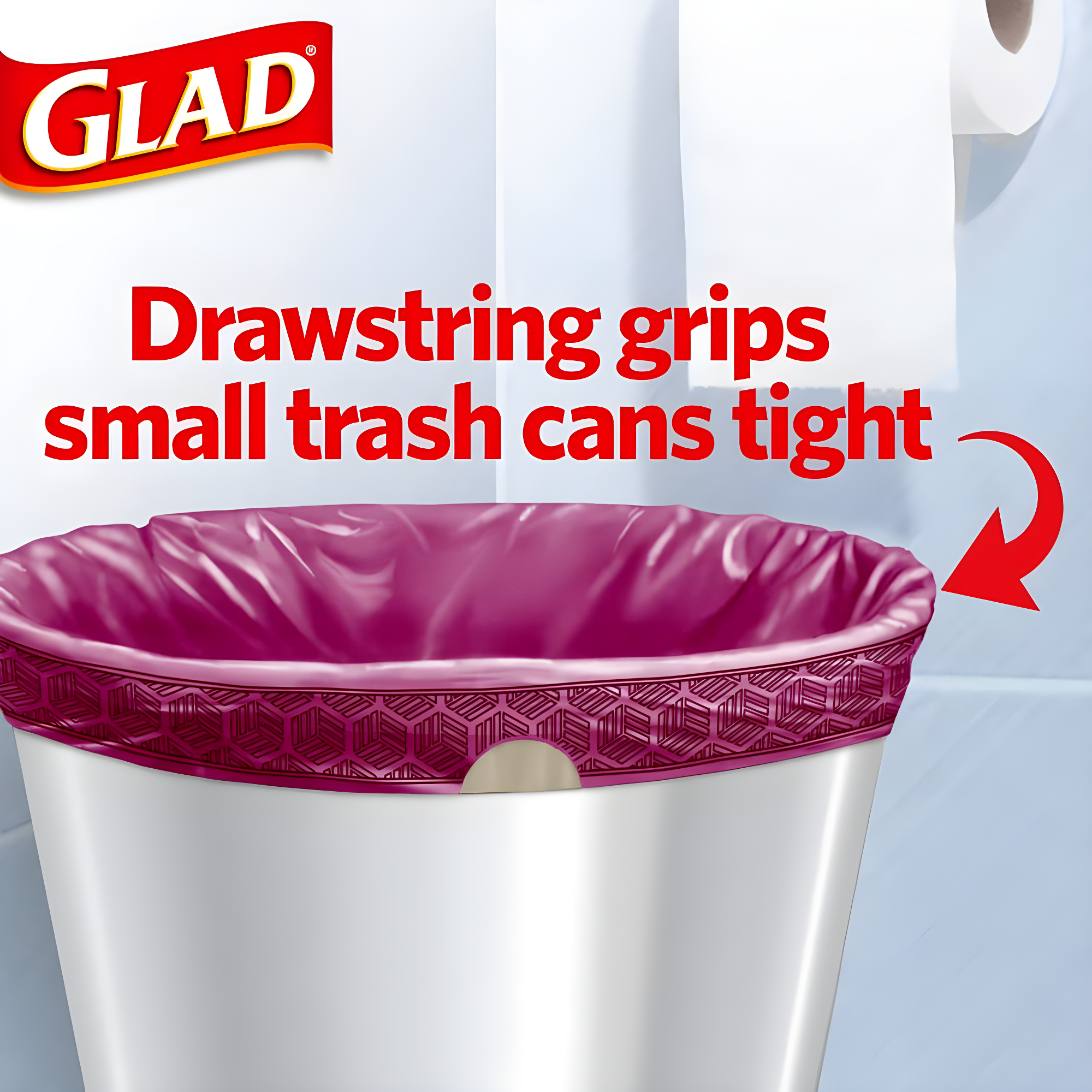 Glad Small Drawstring Trash Bags - Cherry Blossom - 34ct/4gal