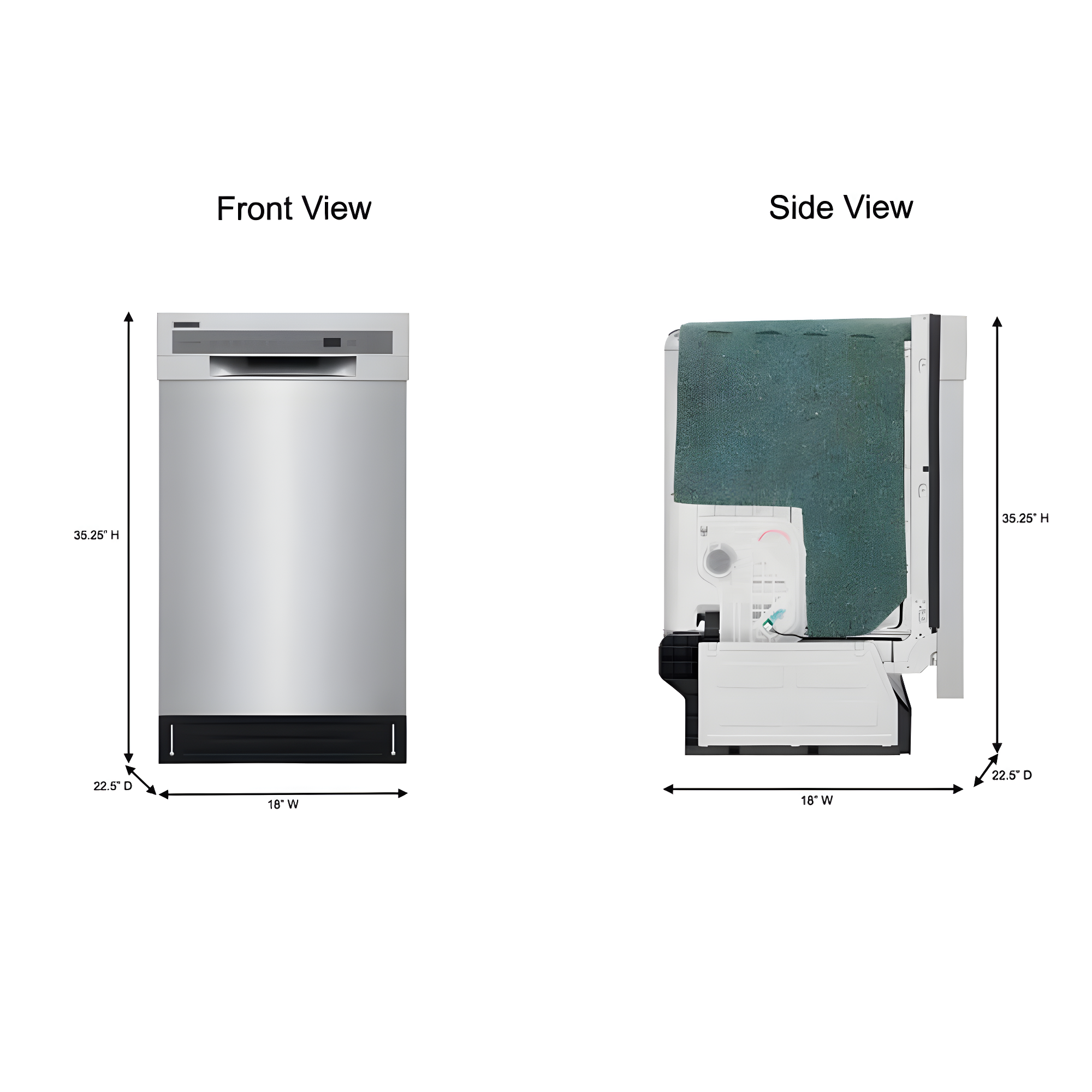 Frigidaire Frigidaire Series 18" 52 dBA Built-in Full Console Dishwasher with Cycle Status Indicators FFBD1831US