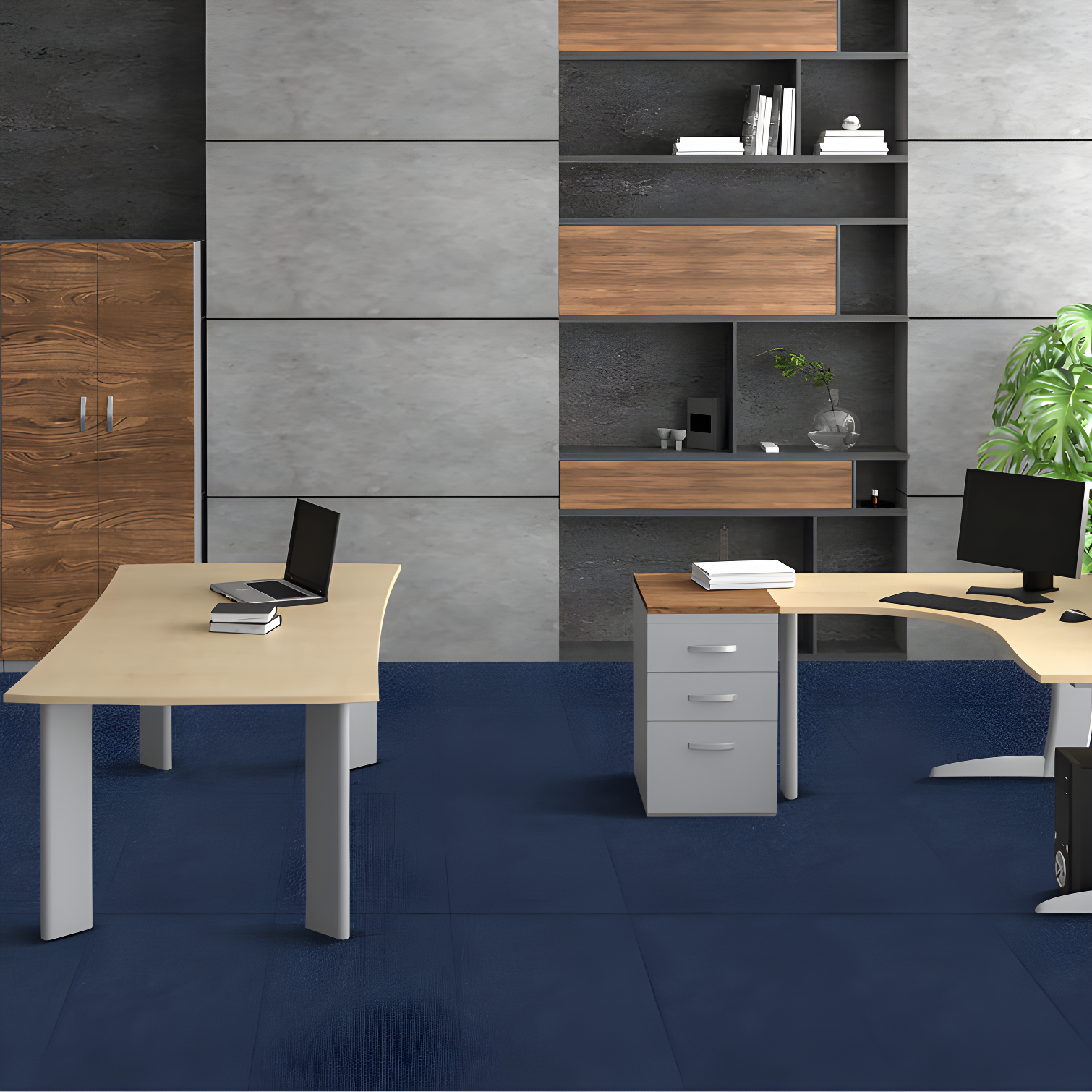 VEVOR 24'' W x 24'' L Level Cut And Loop Polyester Carpet Tile (Set of 15)