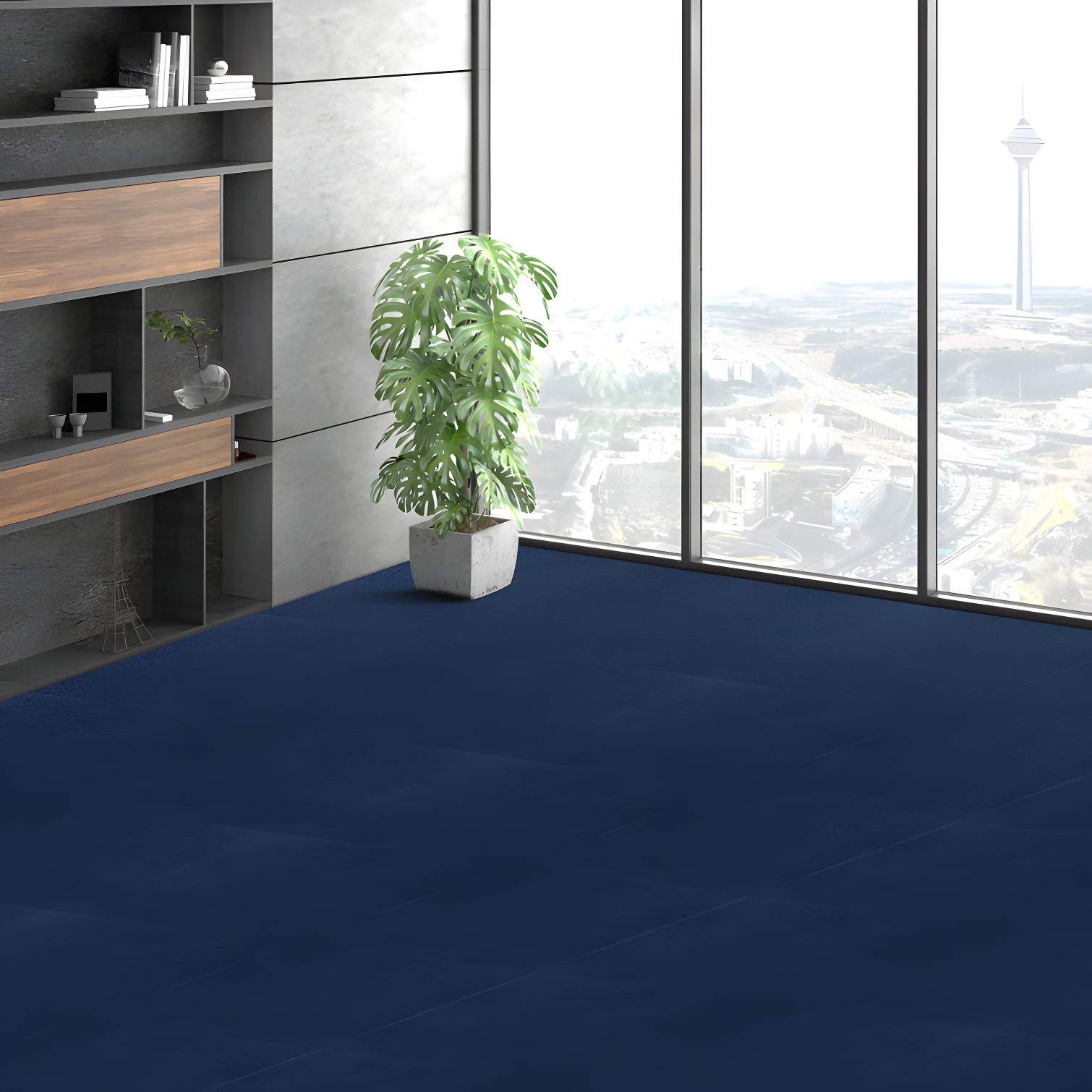 VEVOR 24'' W x 24'' L Level Cut And Loop Polyester Carpet Tile (Set of 15)