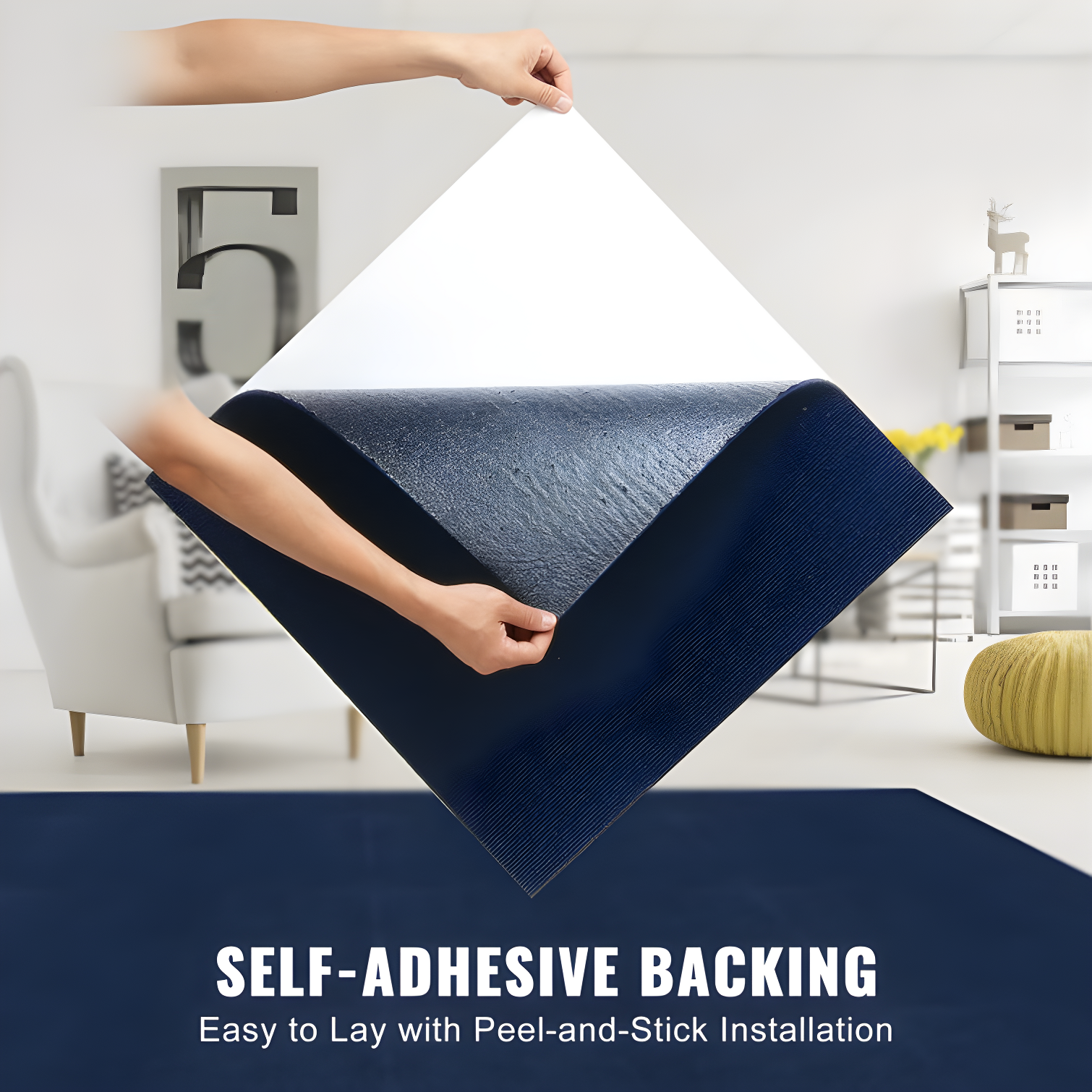 VEVOR 24'' W x 24'' L Level Cut And Loop Polyester Carpet Tile (Set of 15)