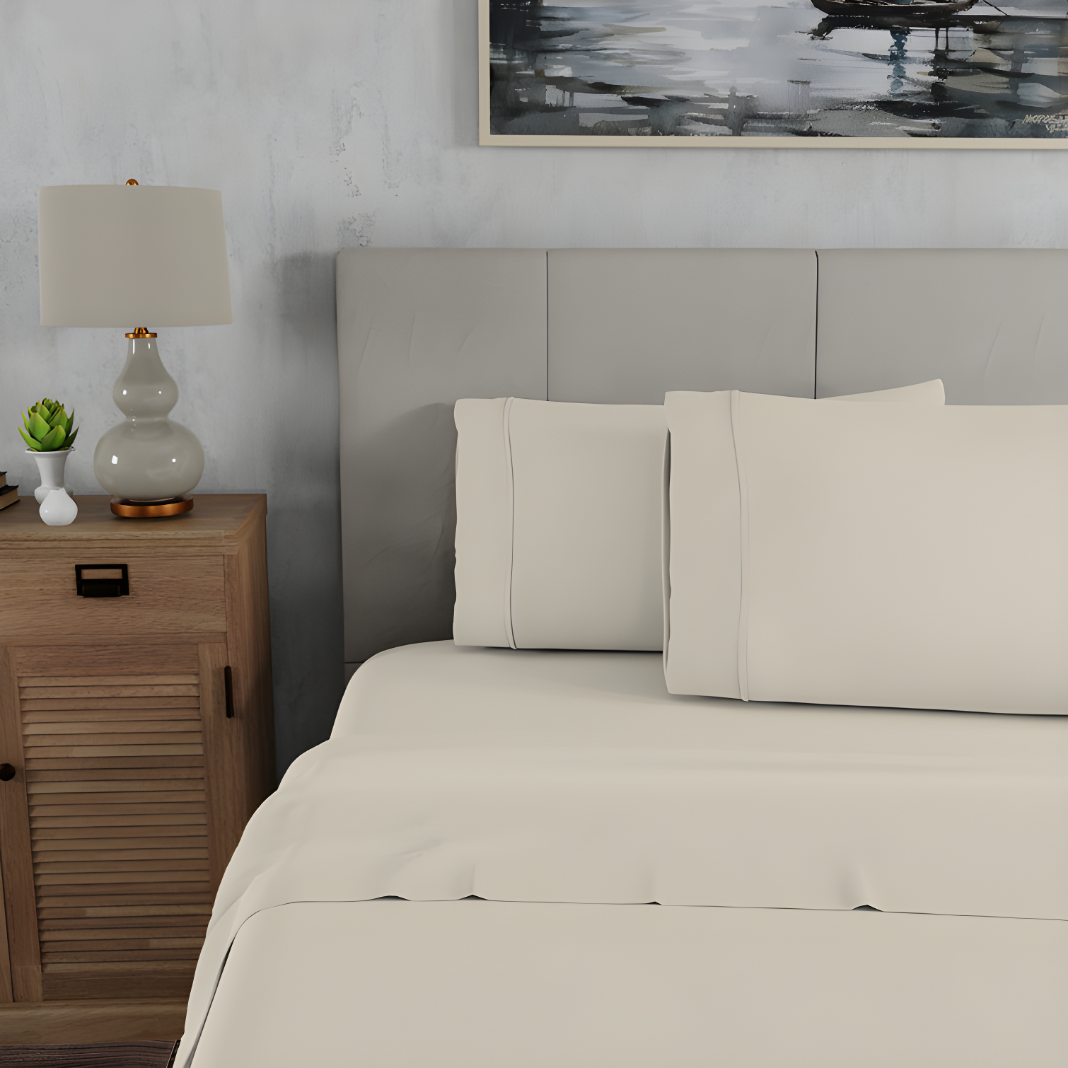 Color Sense 100% Cotton Lightweight Percale Weave Sheet Set